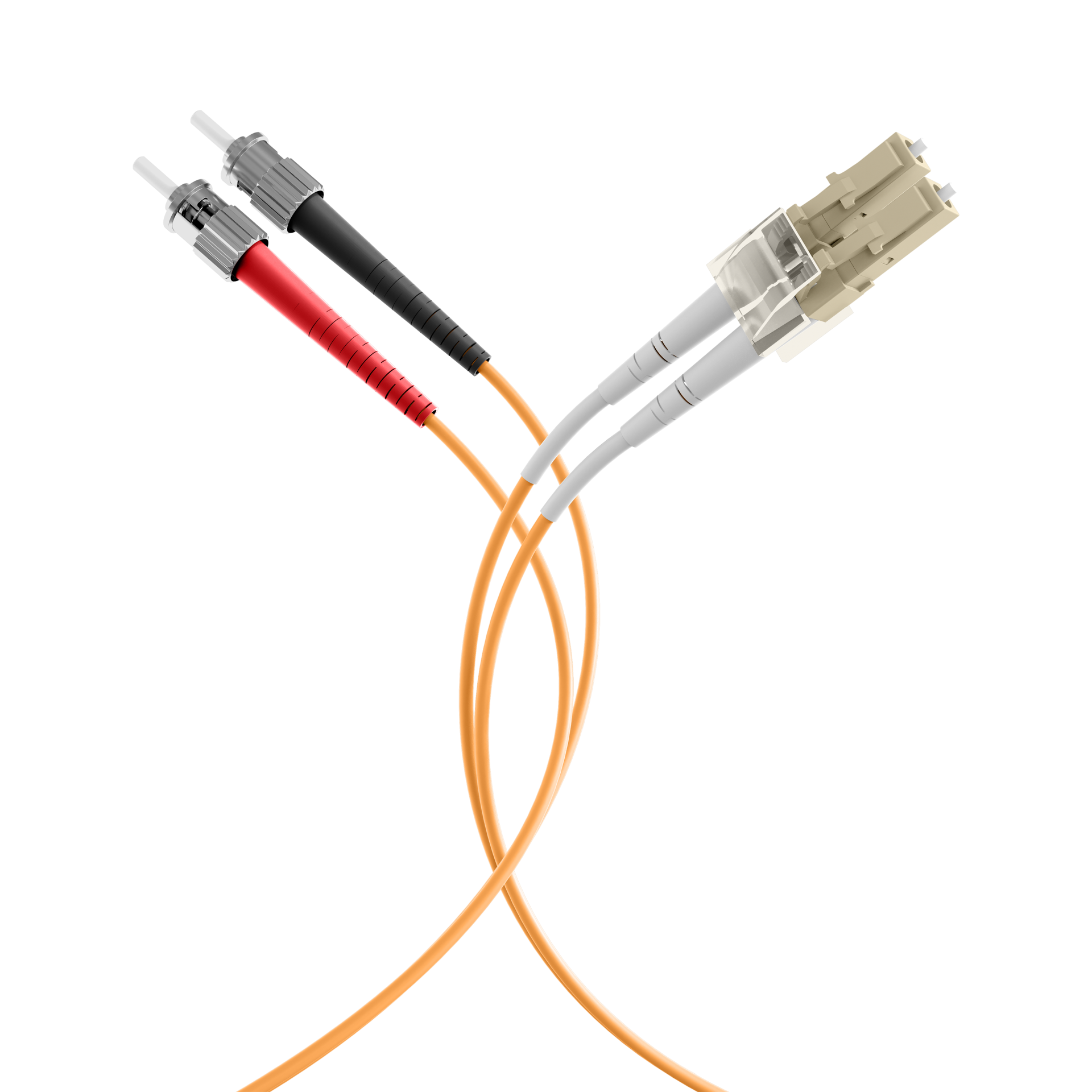 Duplex Patchcable LC-ST OM2 0,5m LSZH 2mm orange