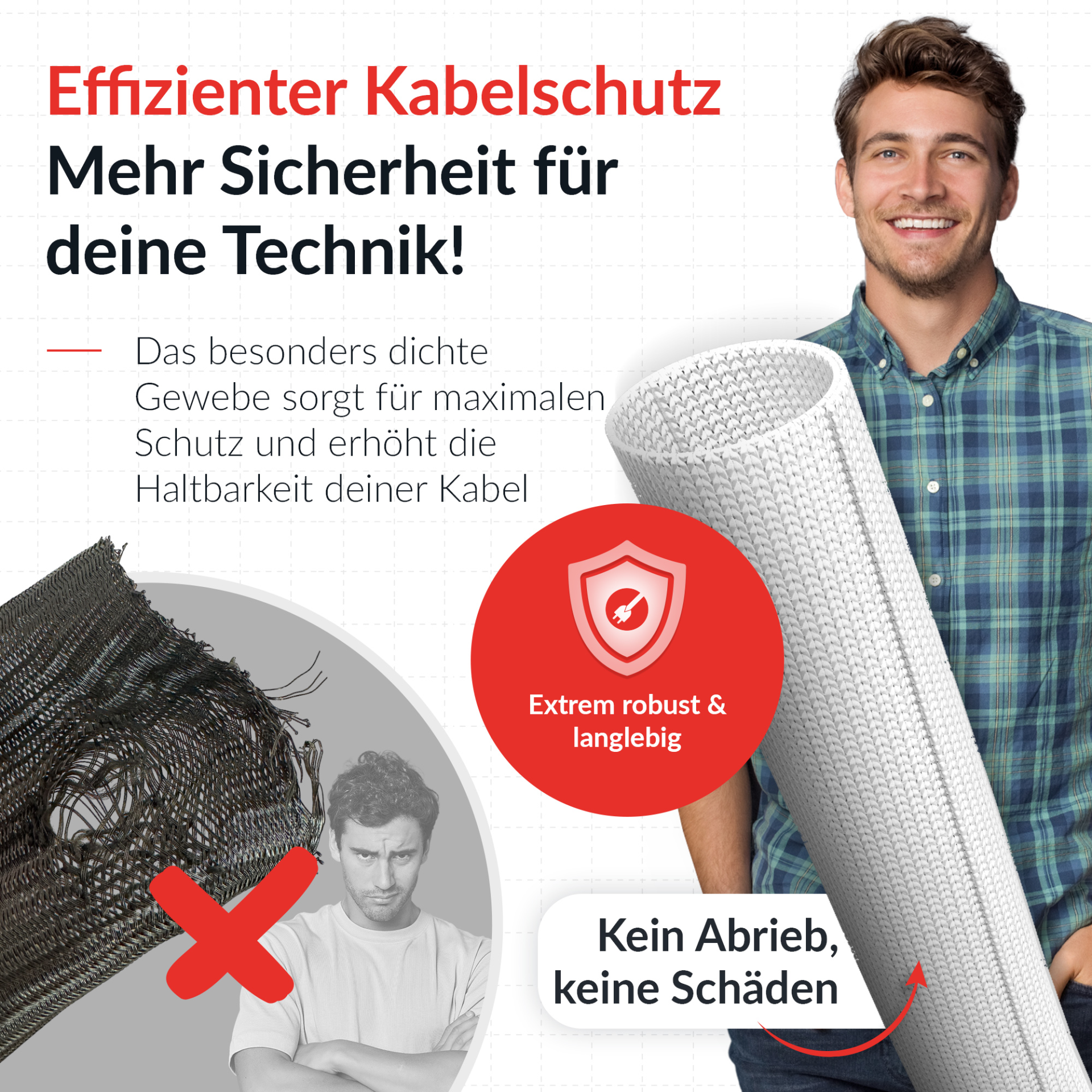 LTC CABLE TUBE, soft polyester tube diameter 2.5 - 4cm 2m white