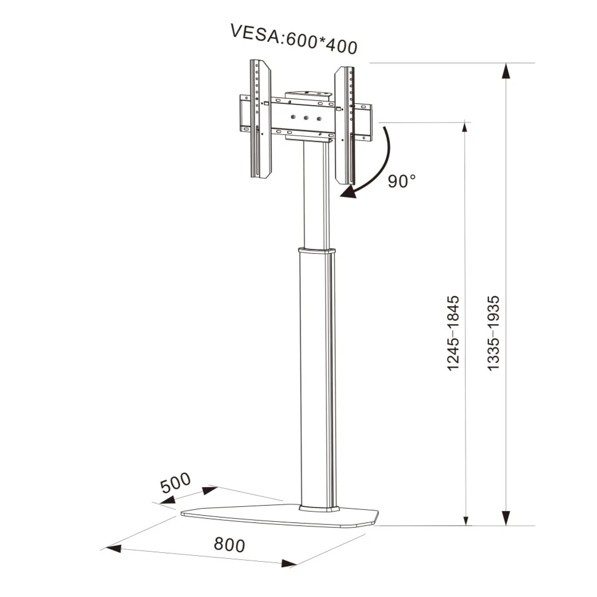 Floor Stand for TVs from 32" to 65"