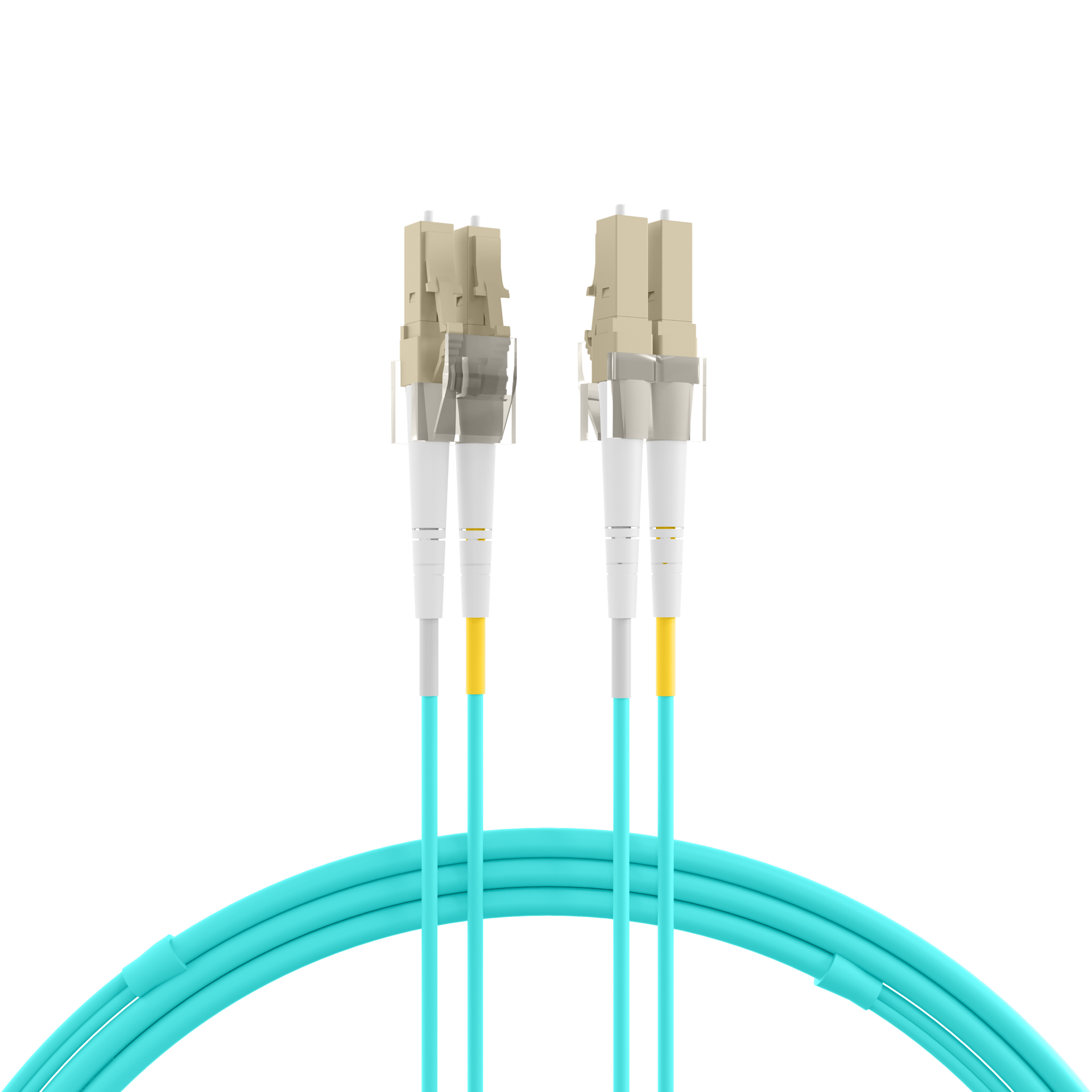 Duplex Patchcable Flat-Twin LC-LC OM3 2m LSZH 3x5mm aqua