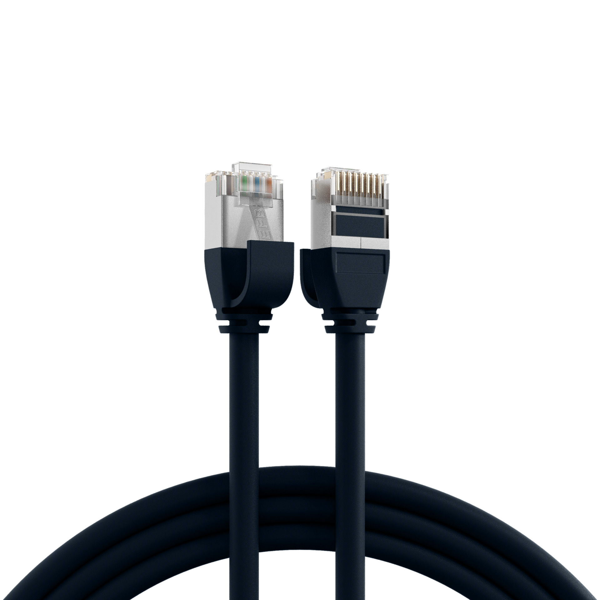 RJ45 Patch Cord Cat.6A U/FTP TPE4mm ultraflex black 0,15m