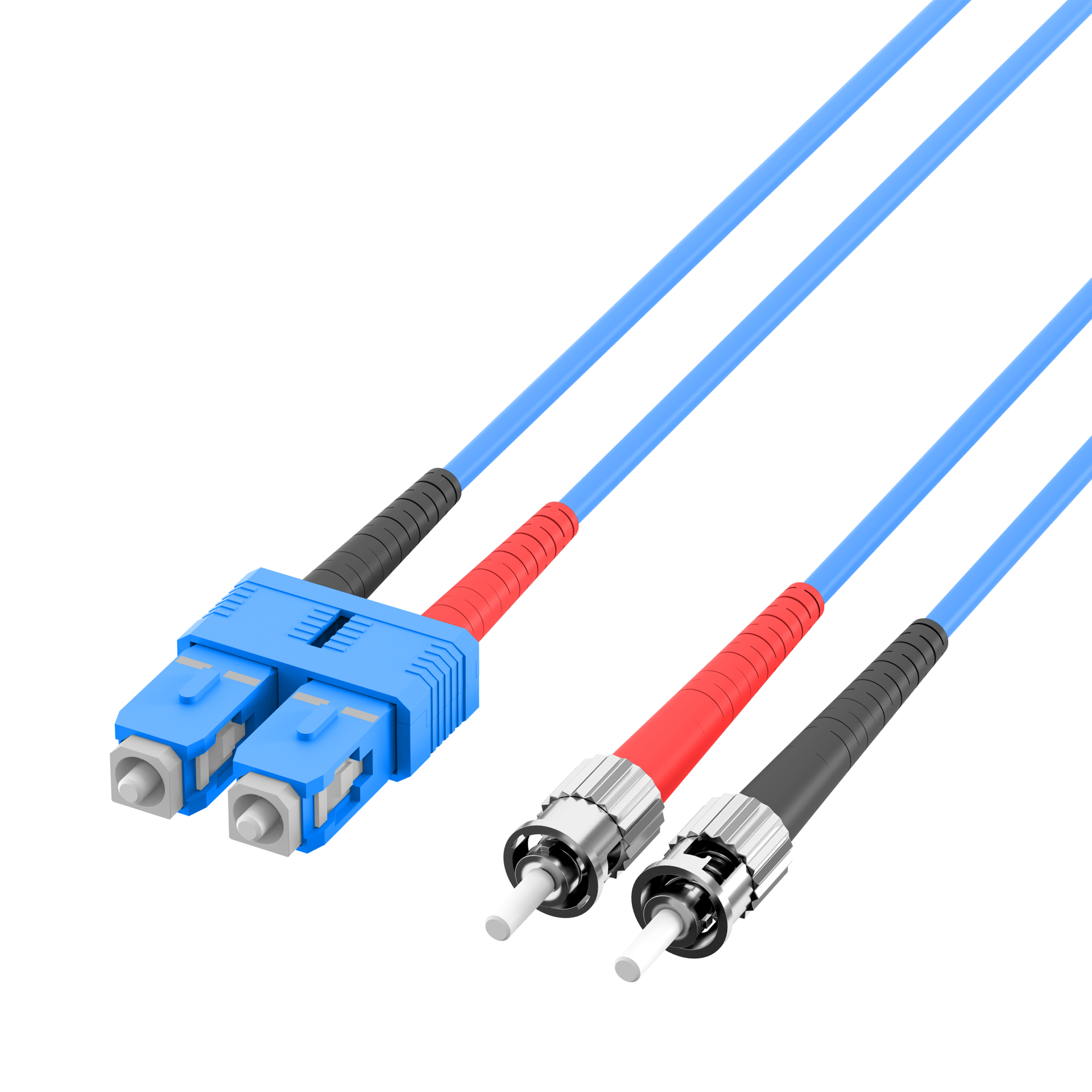 Duplex Patchkabel armiert SC-ST OS2 G652D 2m LSZH 3mm blau