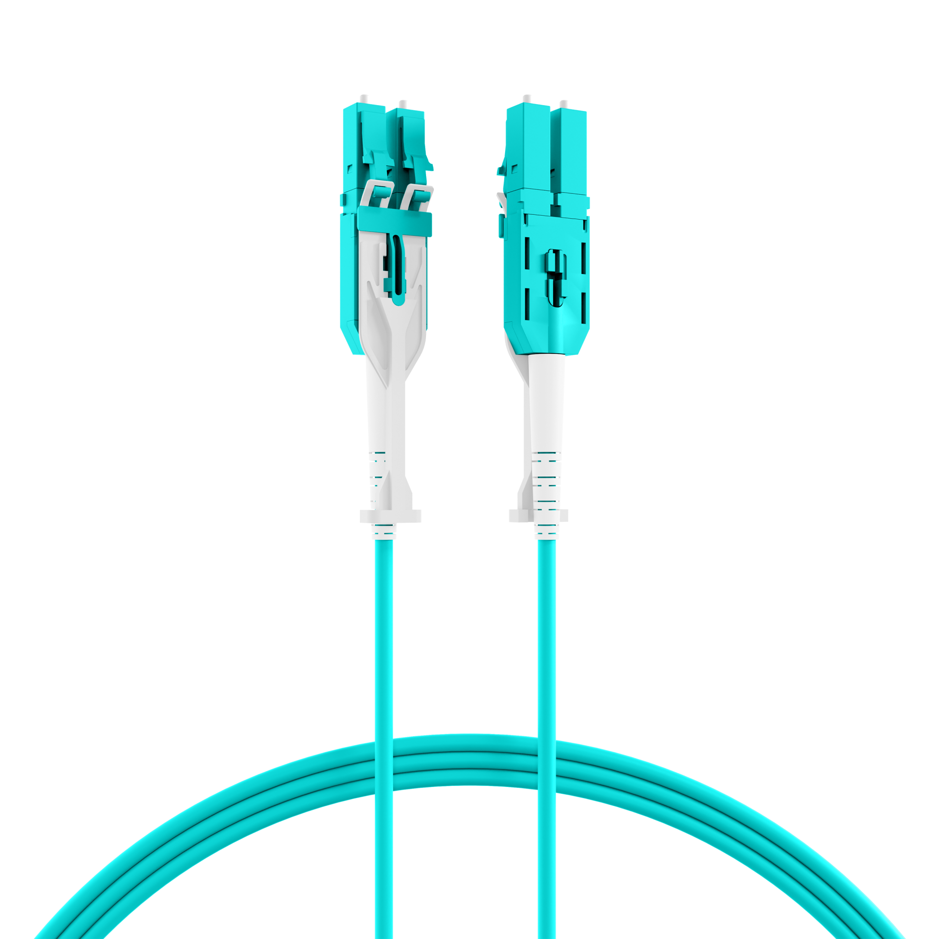 Duplex Patchcable Push/Pull LC-LC OM3 0,5m LSZH 3mm aqua