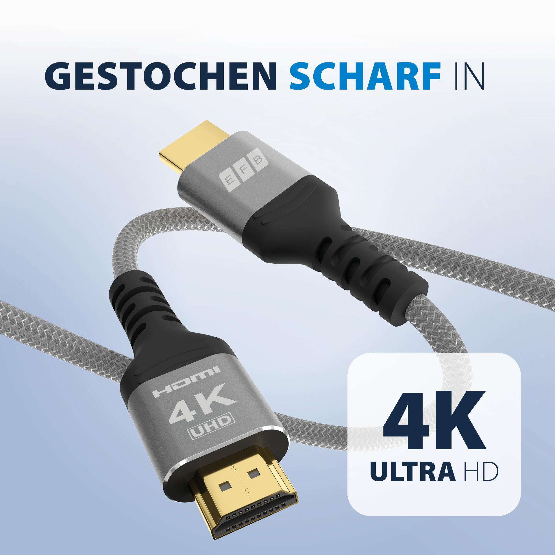 HDMI cable high-speed with Ethernet4K60Hz 18Gbit/s 10m gray comp. with HDMI 2.0