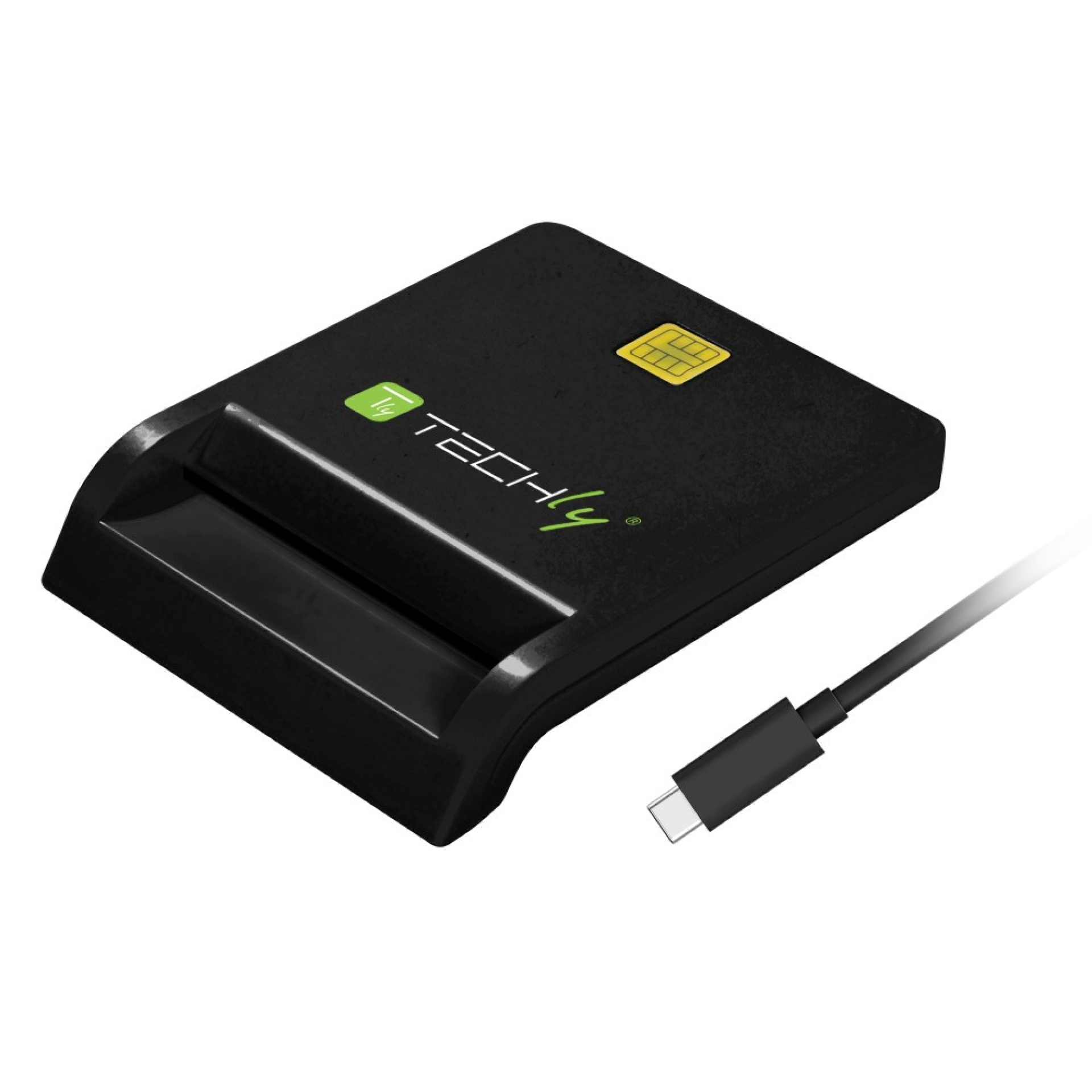 USB-C connector chip card reader, black