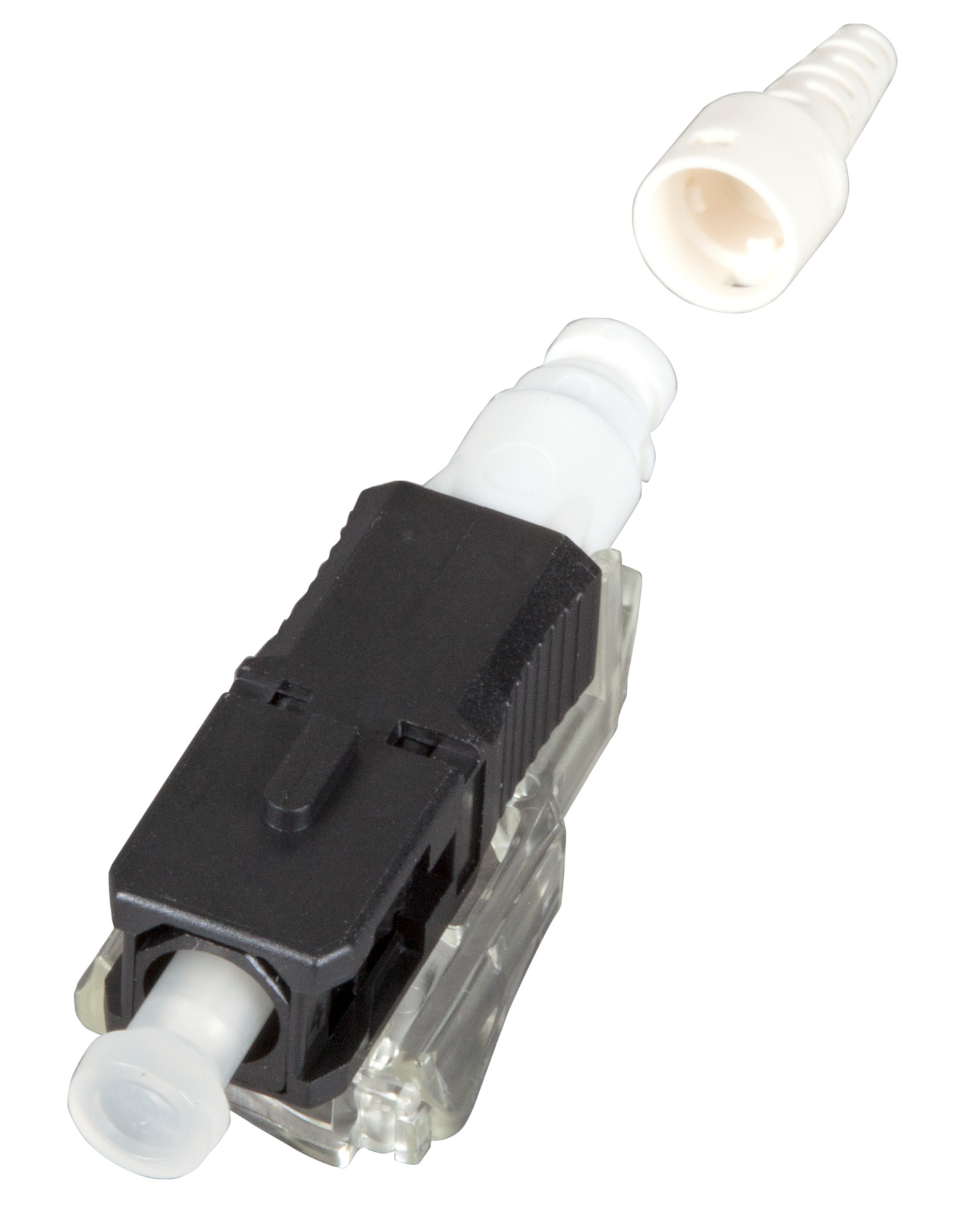 12er Set field installable SC connectors OM3 aqua, with Fiber holder