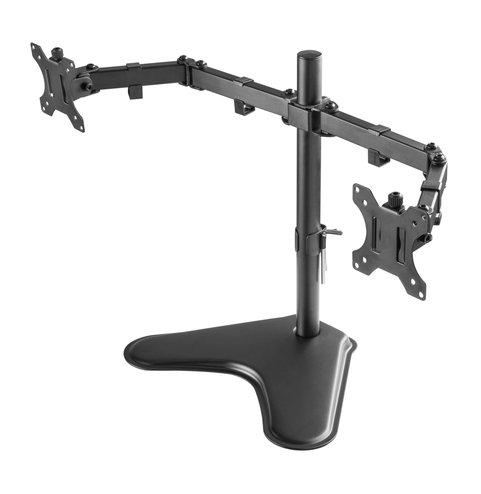 Desk stand for 2 LCDs 13"-32", with base