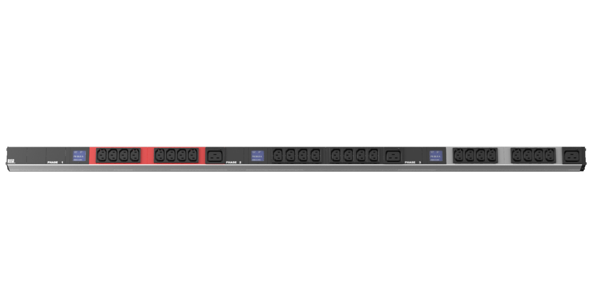 PDU Vertical BN500 24xC13 3xC19 400V 16A with Power Measuring (Display)