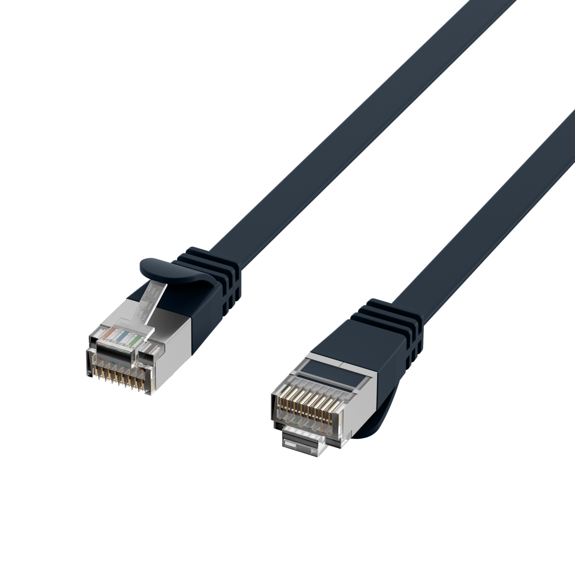 RJ45 Flat Patch Cord Cat.6A U/FTP PVC black