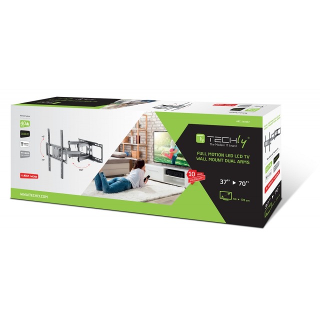 Wall Bracket for LCD LED TV 37-70" Full Motion, Black