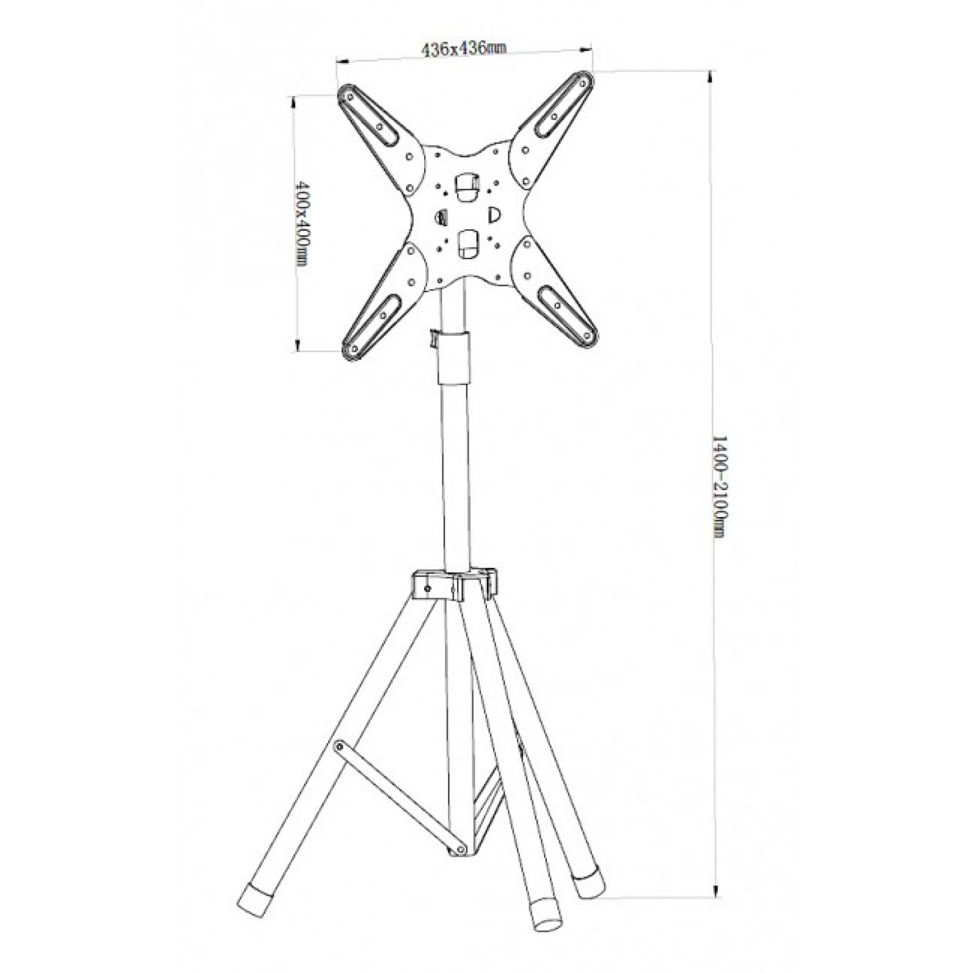 Universal Floor Tripod Stand for 17-60" TV, portable, max. 1900mm