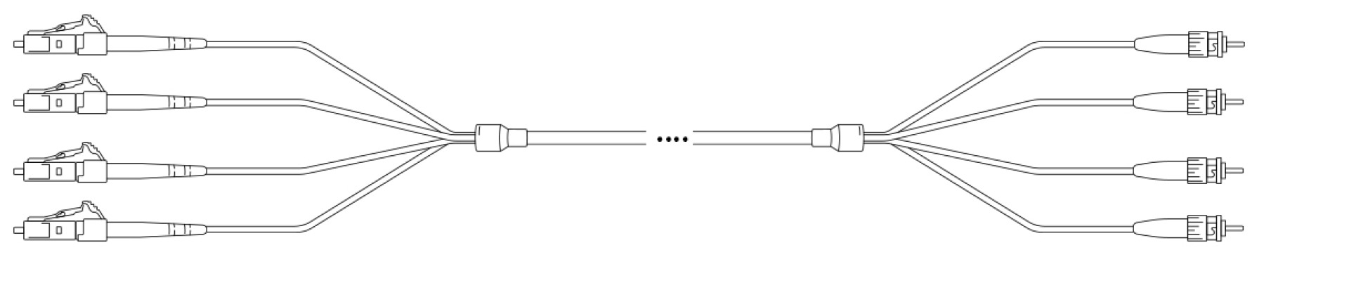 U-DQ(ZN)BH OM2 50/125µm LC/ST 24G 1,0m