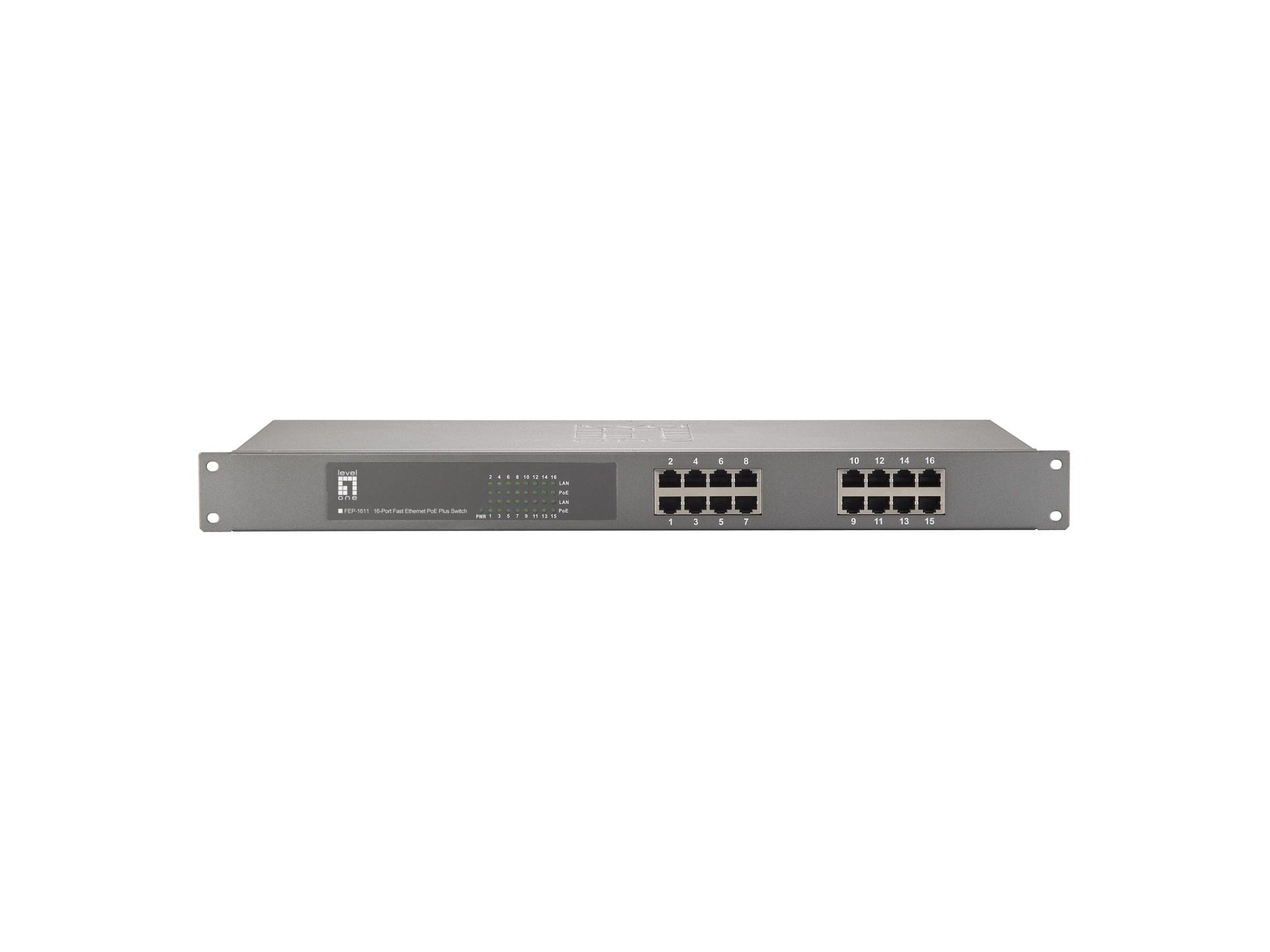 16-Port Fast Ethernet PoE+ Switch (240W)