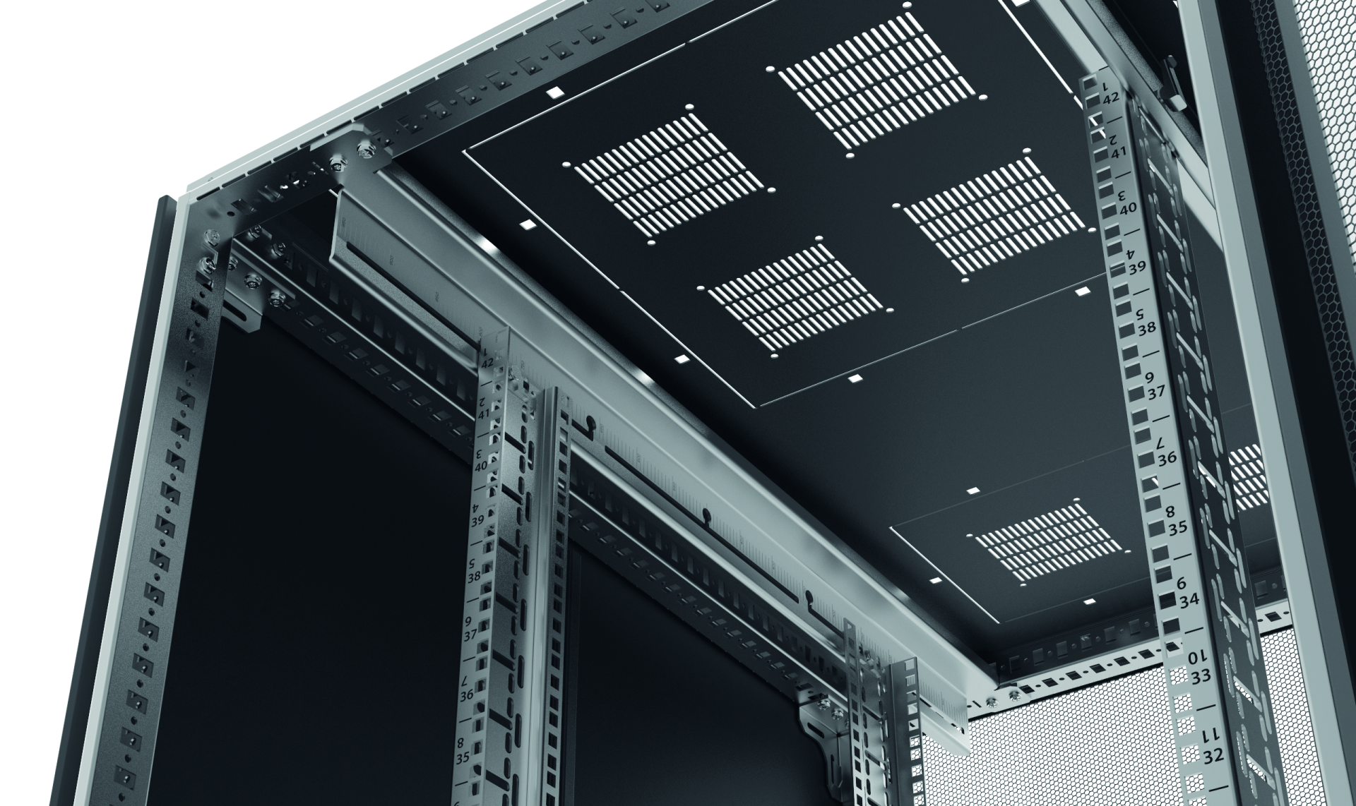 19" EFB Server 47U, 800x1000 mm, F+R 1-Part, RAL7035