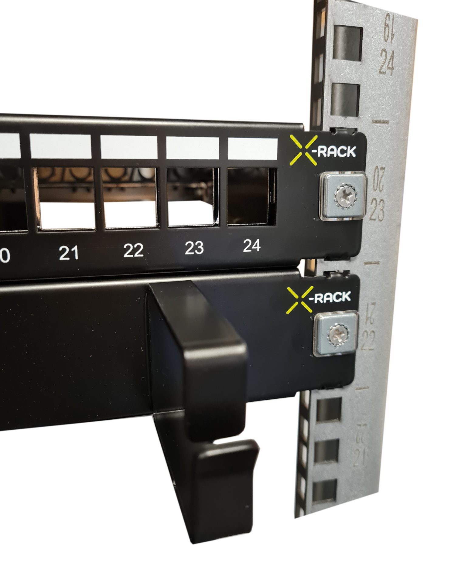 InfraLan Patchpanel 1U 24 x Keystones black, with cable management, Fast-Lock
