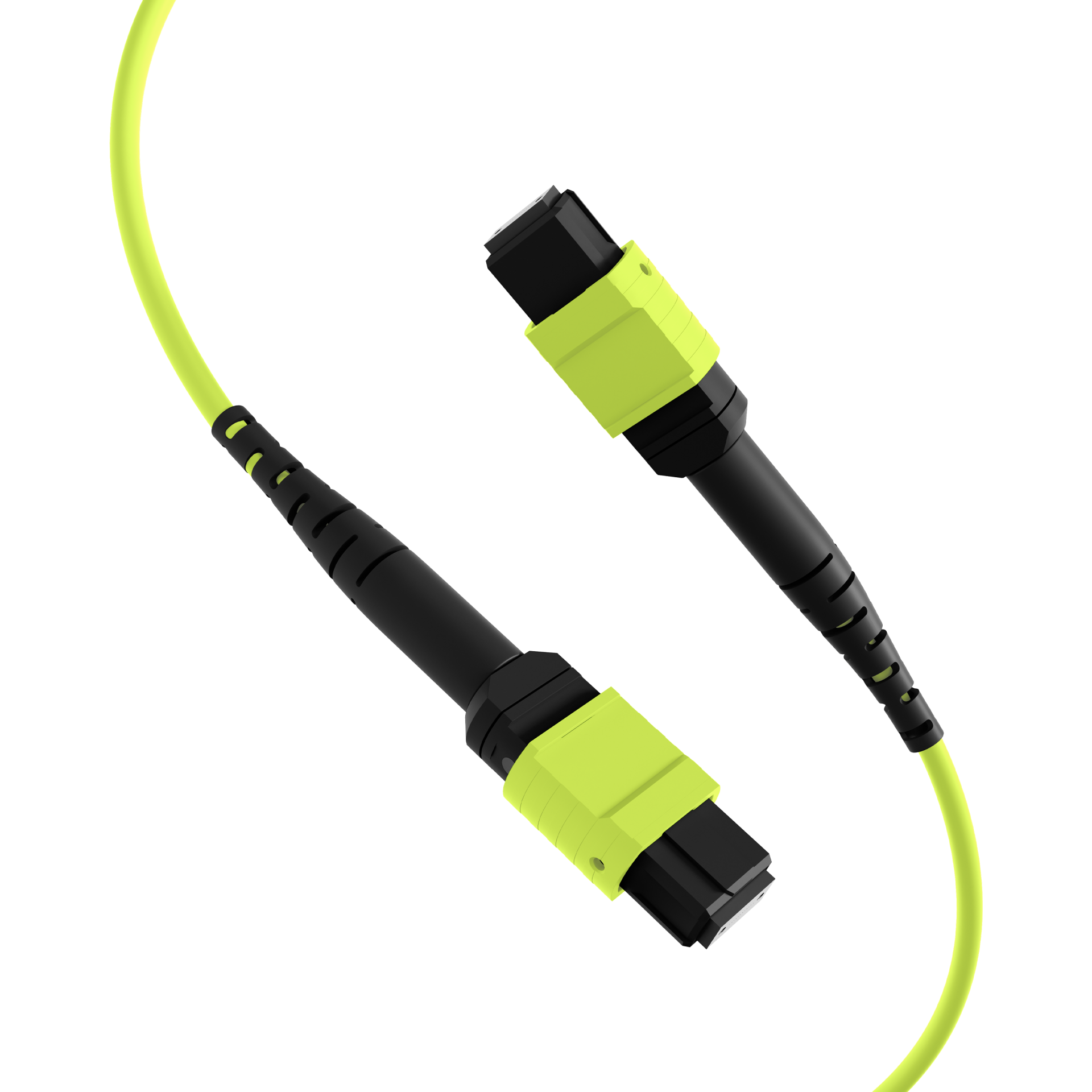 MTP®(F)-MTP®(F) Patch cable OM5 12 fibers Typ B LSZH limegreen 7,5m