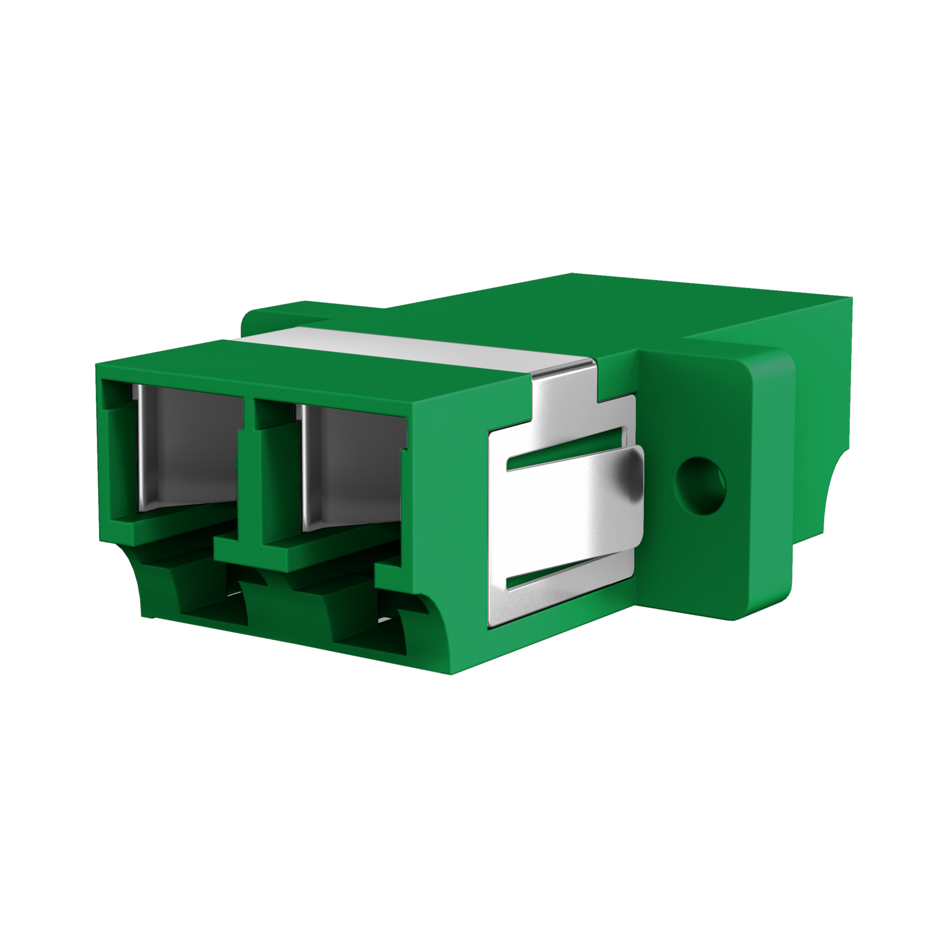 Adapter  LC/APC Duplex OS2 green with shutter