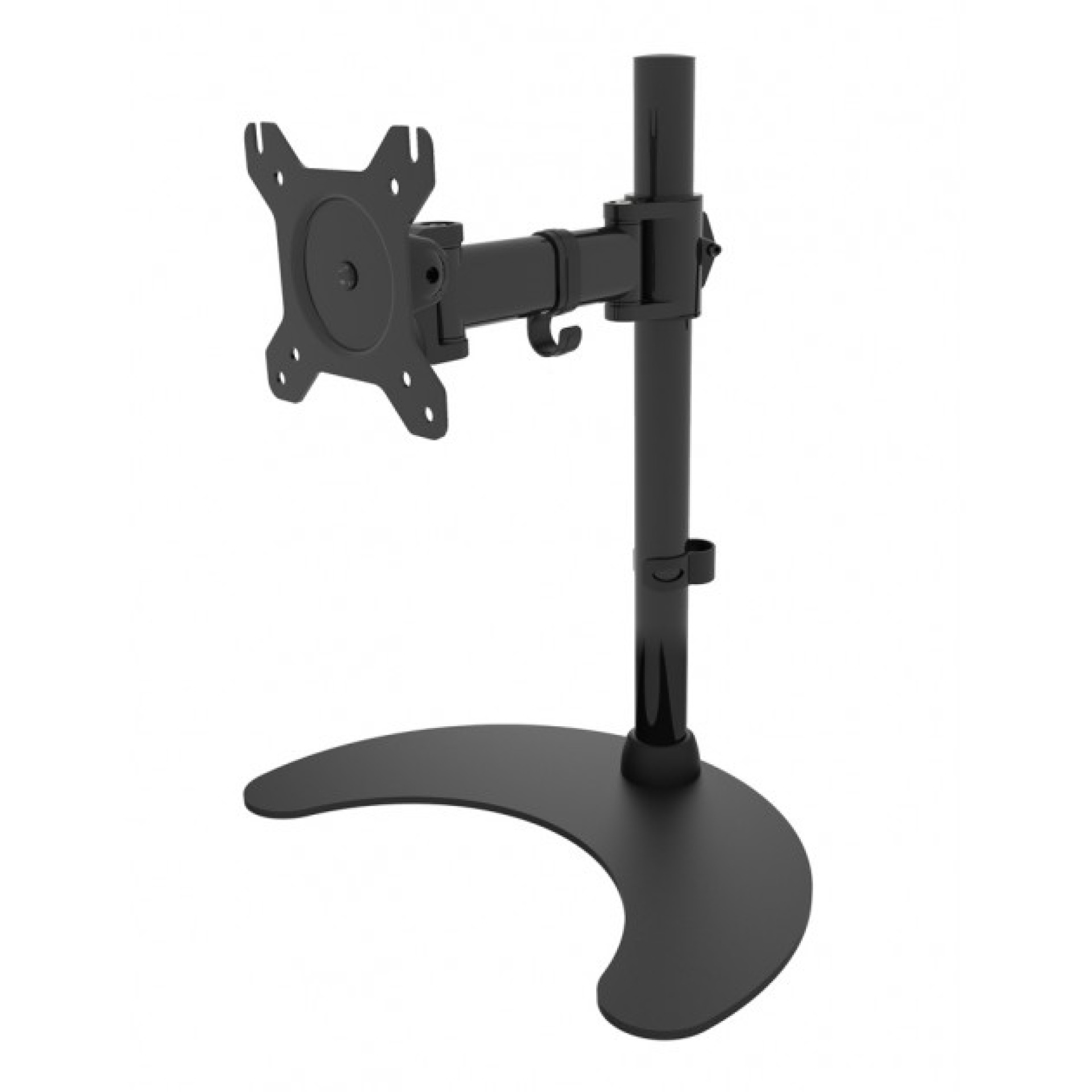 Desk stand for 1 LCD 13"-27", with base, swivable and rotatable