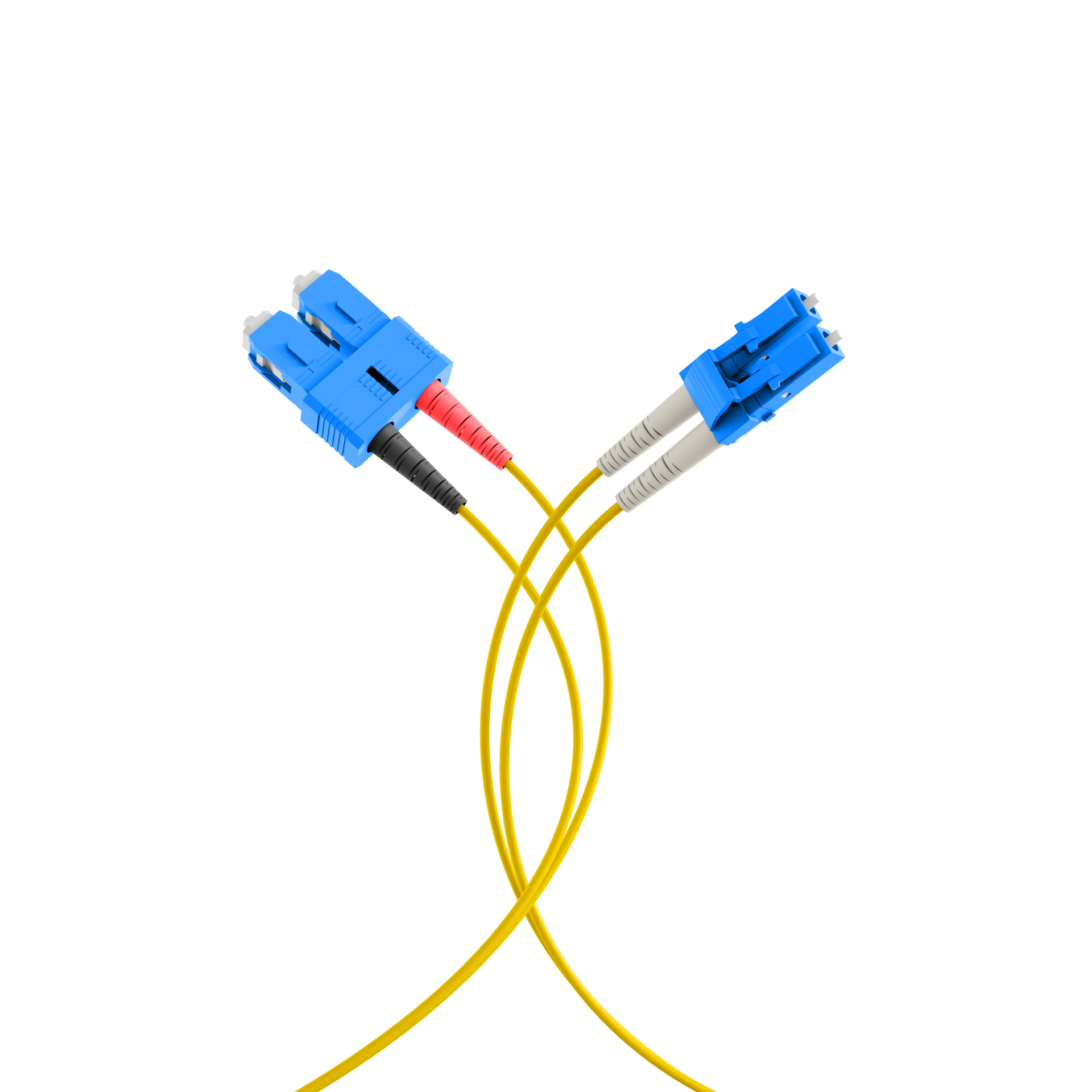 Duplex Patchcable Flat-Twin LC-SC OS2 G652D 15m LSZH 3x5mm yellow