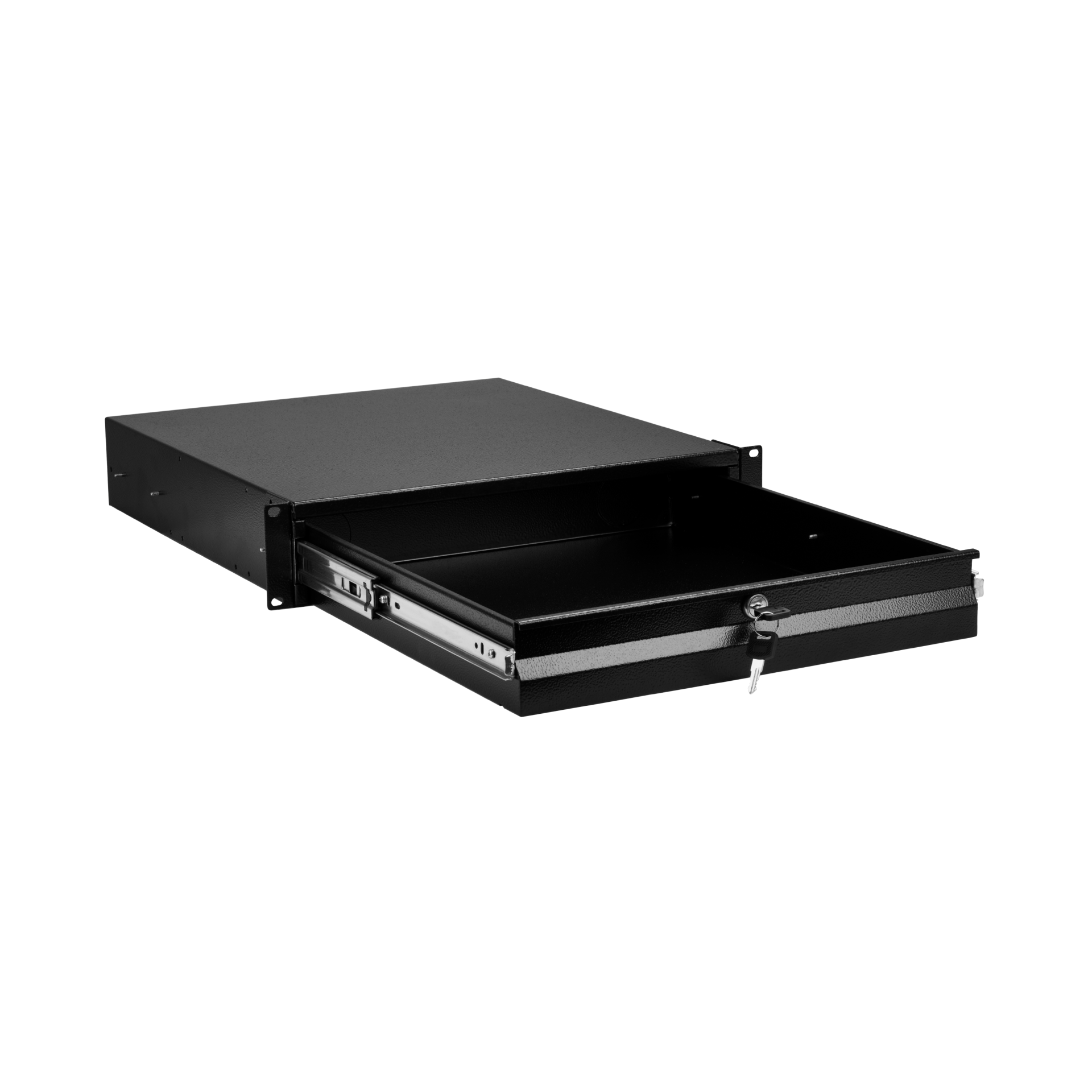 19" 2U Keyboard/Document Drawer, Lockable, RAL9005