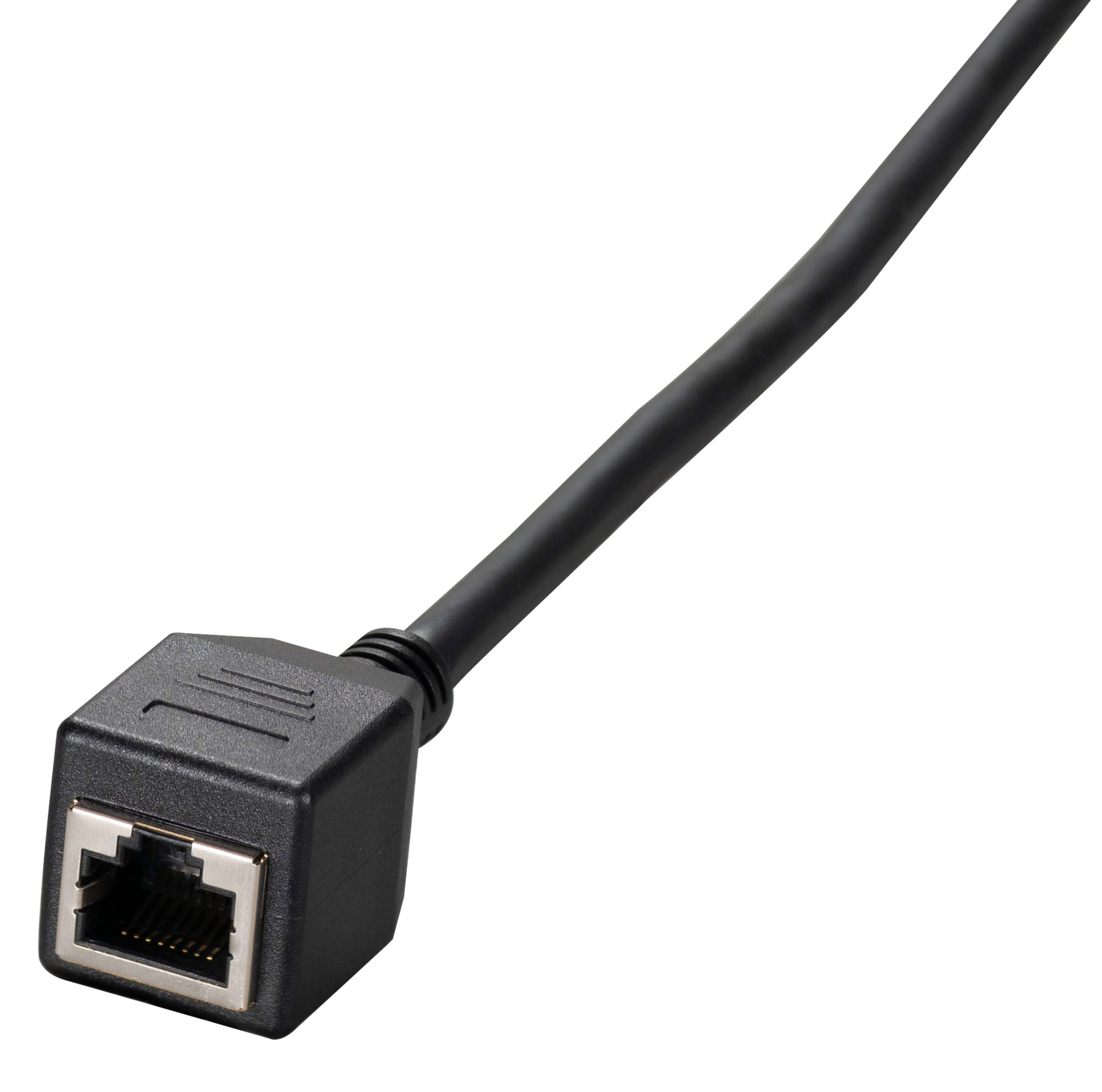 RJ45 patch cable extension Cat.6A, S/FTP, AWG26, black, 1m