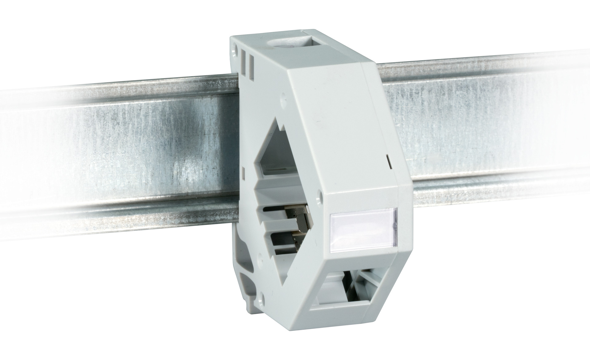 INFRALAN® 1-Port RJ45 Keystone adapter for DIN RAIL mounting