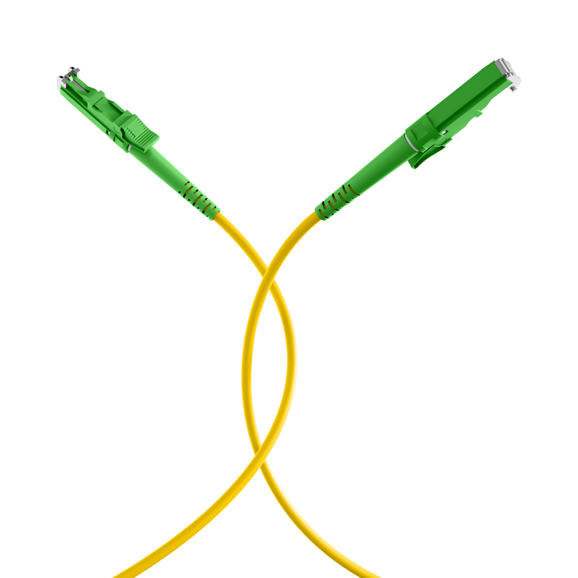 Simplex patch cable E2000/APC-E2000/APC OS2 G657A1 2m LSZH 3mm yellow