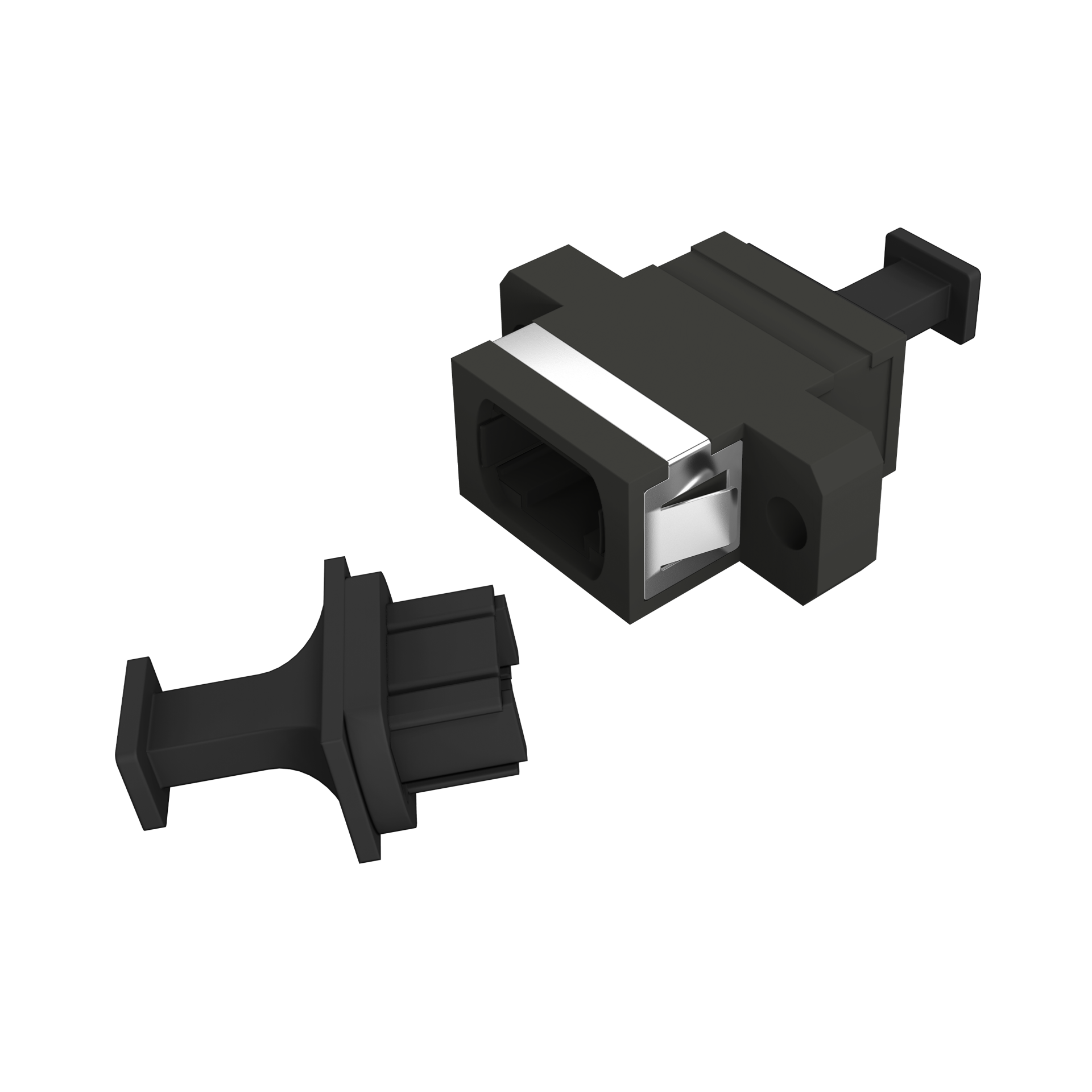MTP/MPO adapter with flange, codable up/up or up/down