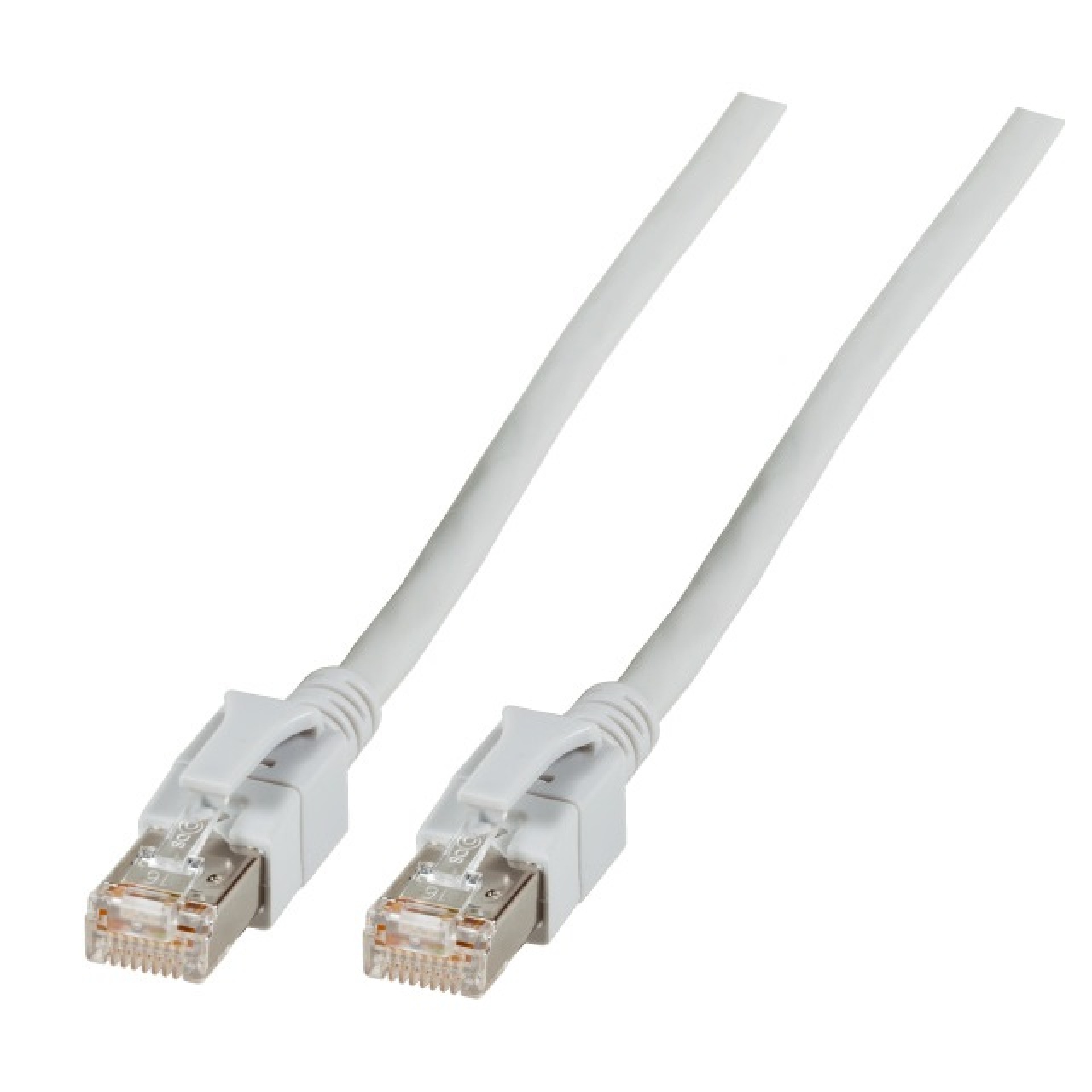 RJ45 Patch cable S/FTP, Cat.6A, VC LED, 0,5m, grey