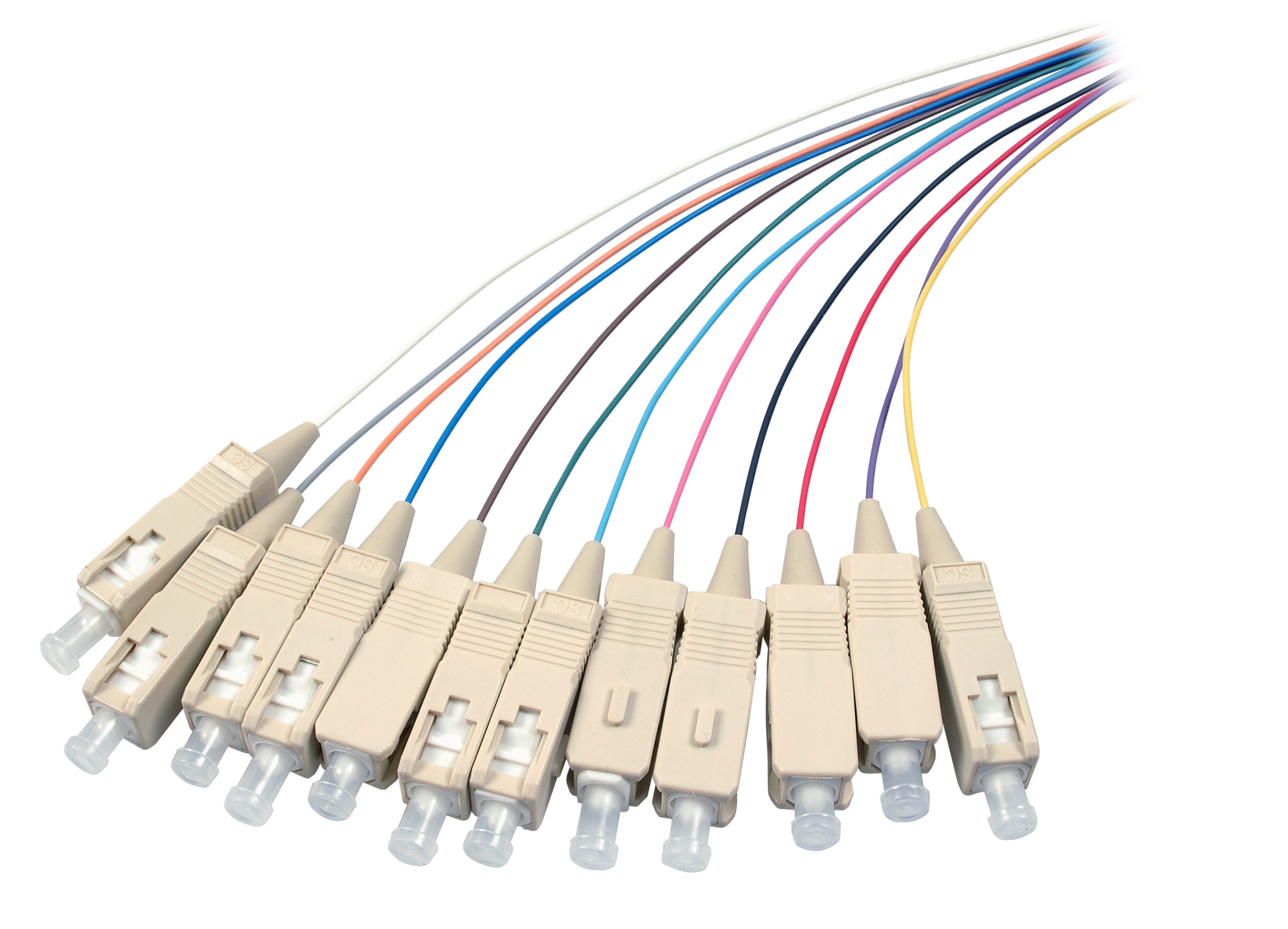 Fiber pigtail 12 set SC 50/ 125µ, OM2, 2m,