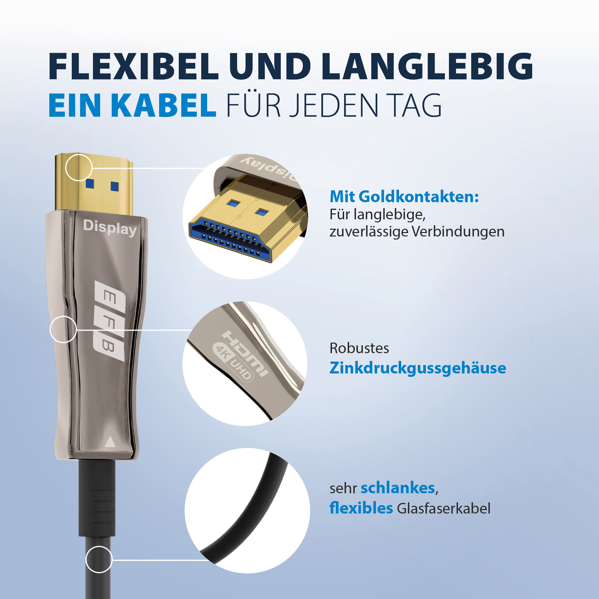 HDMI fiber optic cable AOC active 4K60Hz 18 Gbit/s 10m black comp. with HDMI 2.0