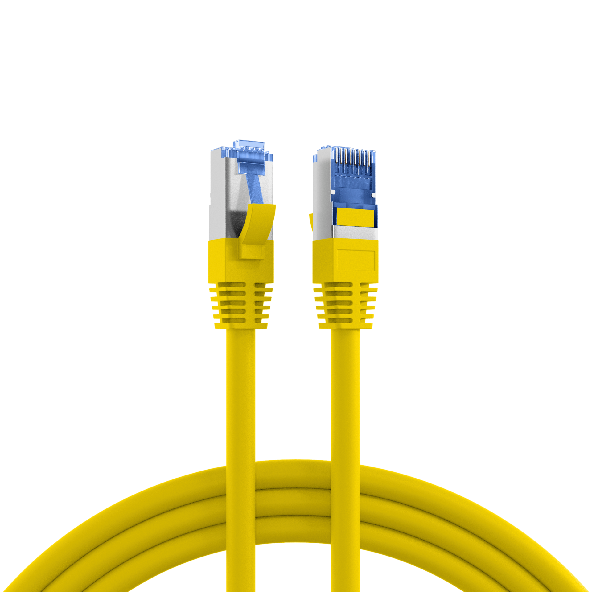 RJ45 Patch Cord Cat.6A S/FTP TPE Cat.7 raw cable superflex yellow 30m