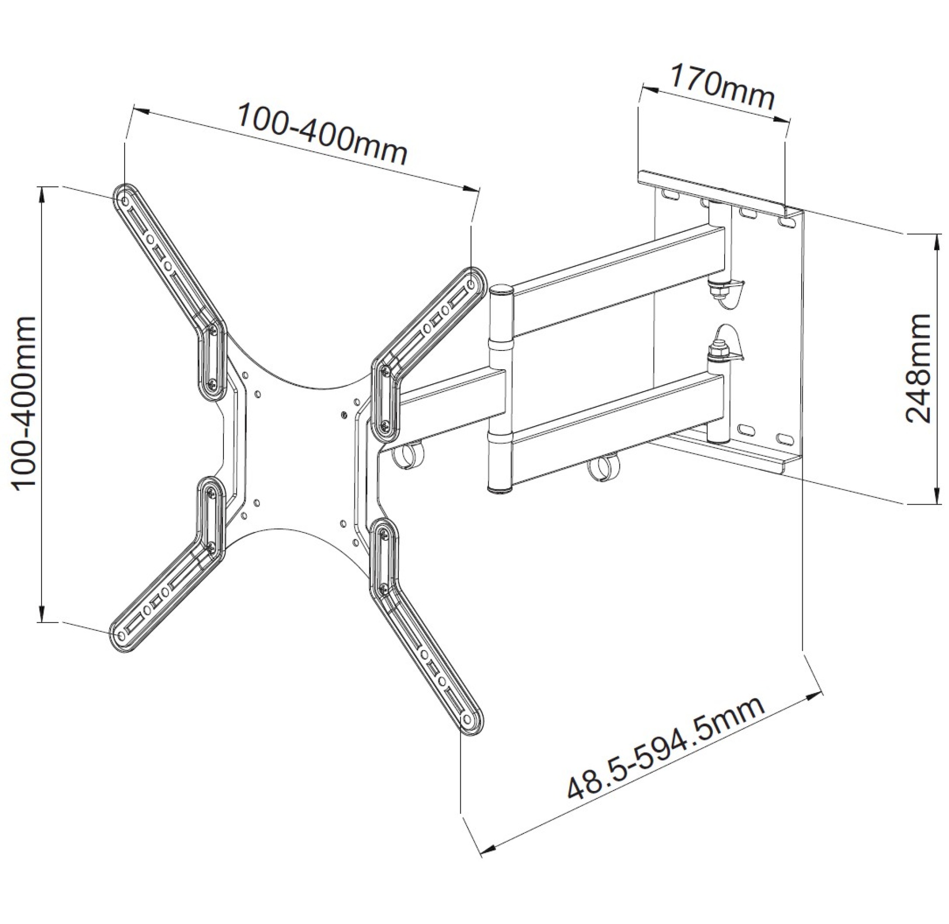 Wall bracket for LCD TV LED 23" - 55" Ultra Slim black