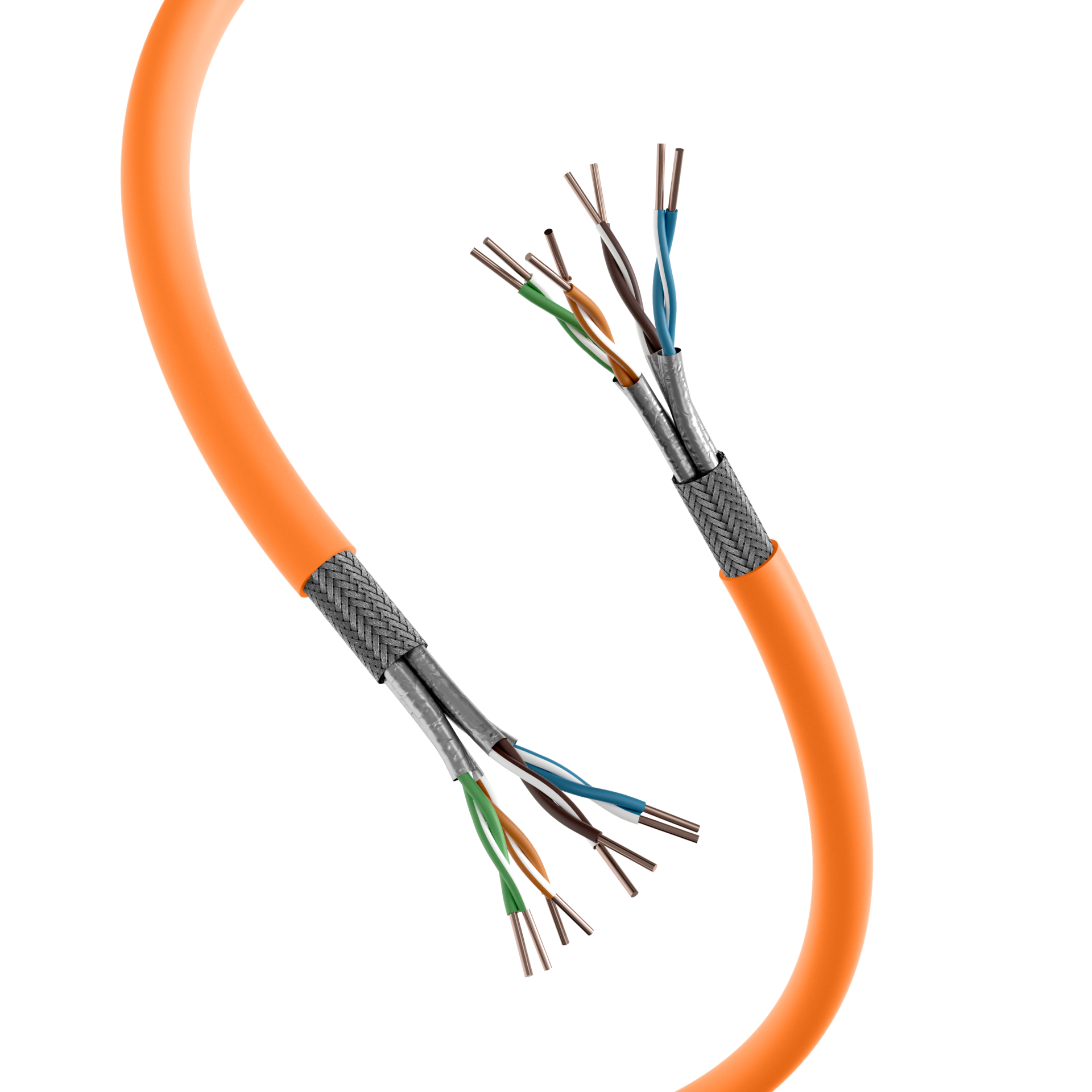 LAN Cat.7 1000 AWG23 S/FTP,4P, CPR Dca, orange, 500m