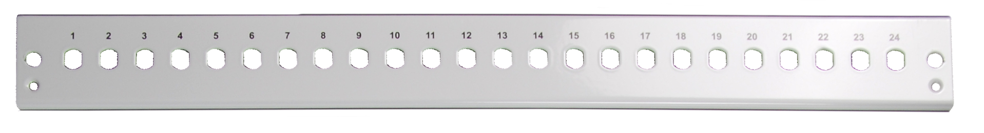 Front panel 24 x ST/FC (D-hole), grey