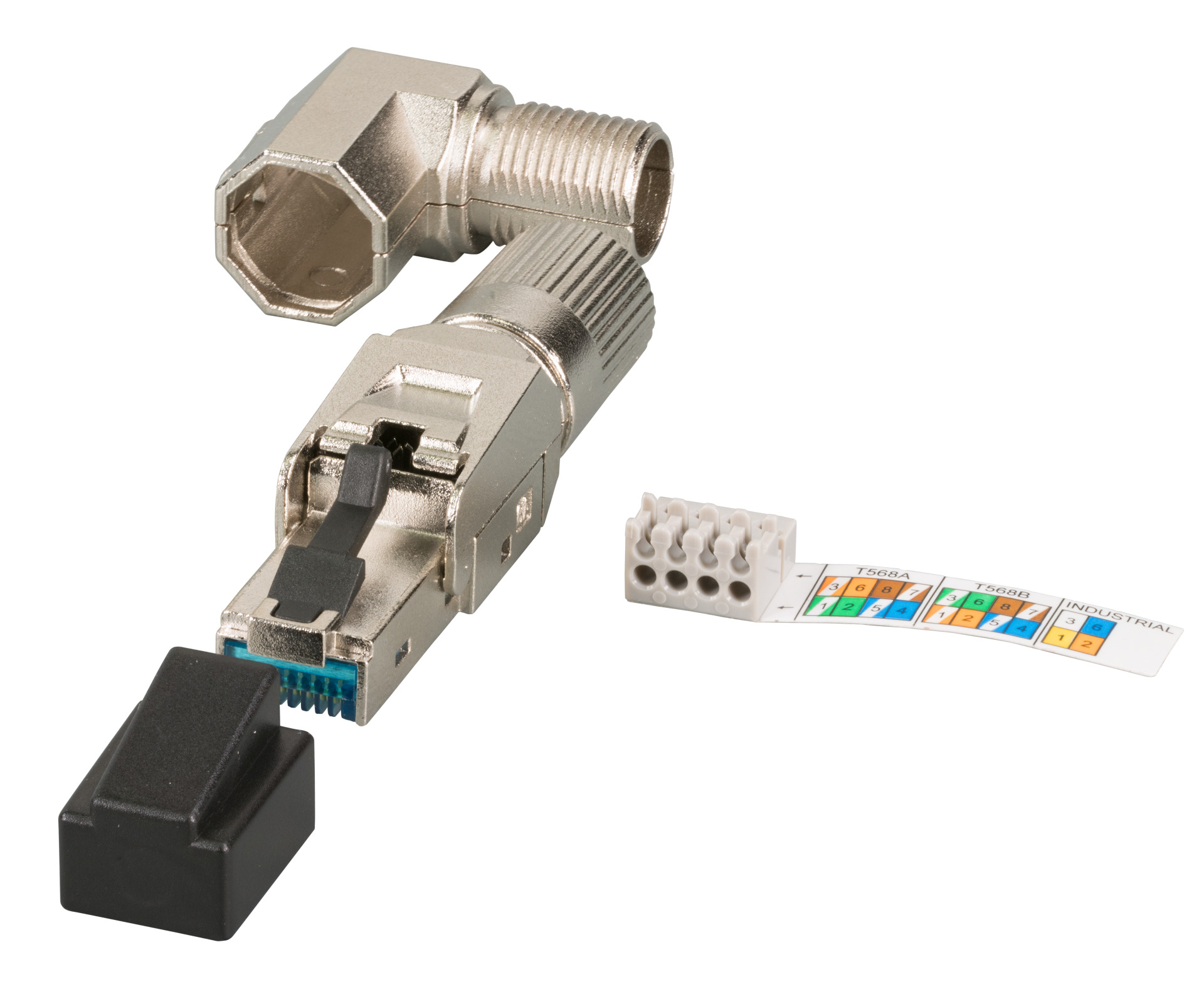 RJ45 Premium plug STP, Cat.6A/ClassEA, Field-plug, full metal