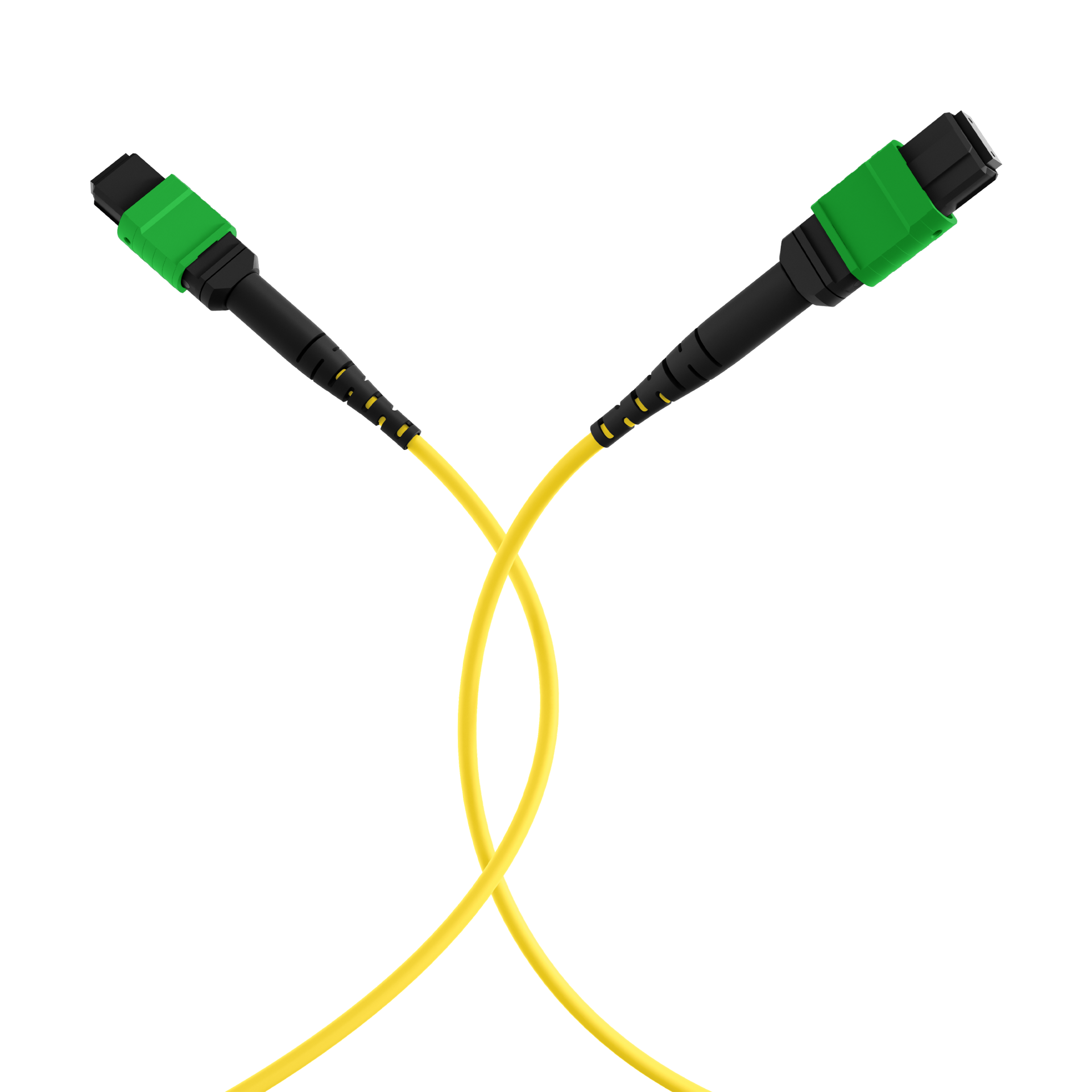 MTP®/APC(F)-MTP®/APC(F) Patch cable OS2 12 fibers Typ B LSZH yellow 1m