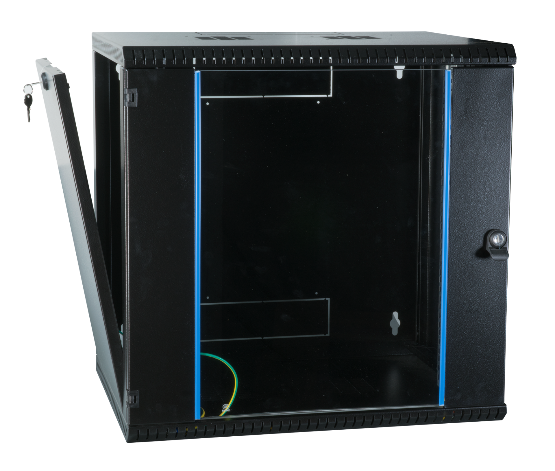 19" fixed wall housing, 1 piece, depth 600 mm, RAL9005