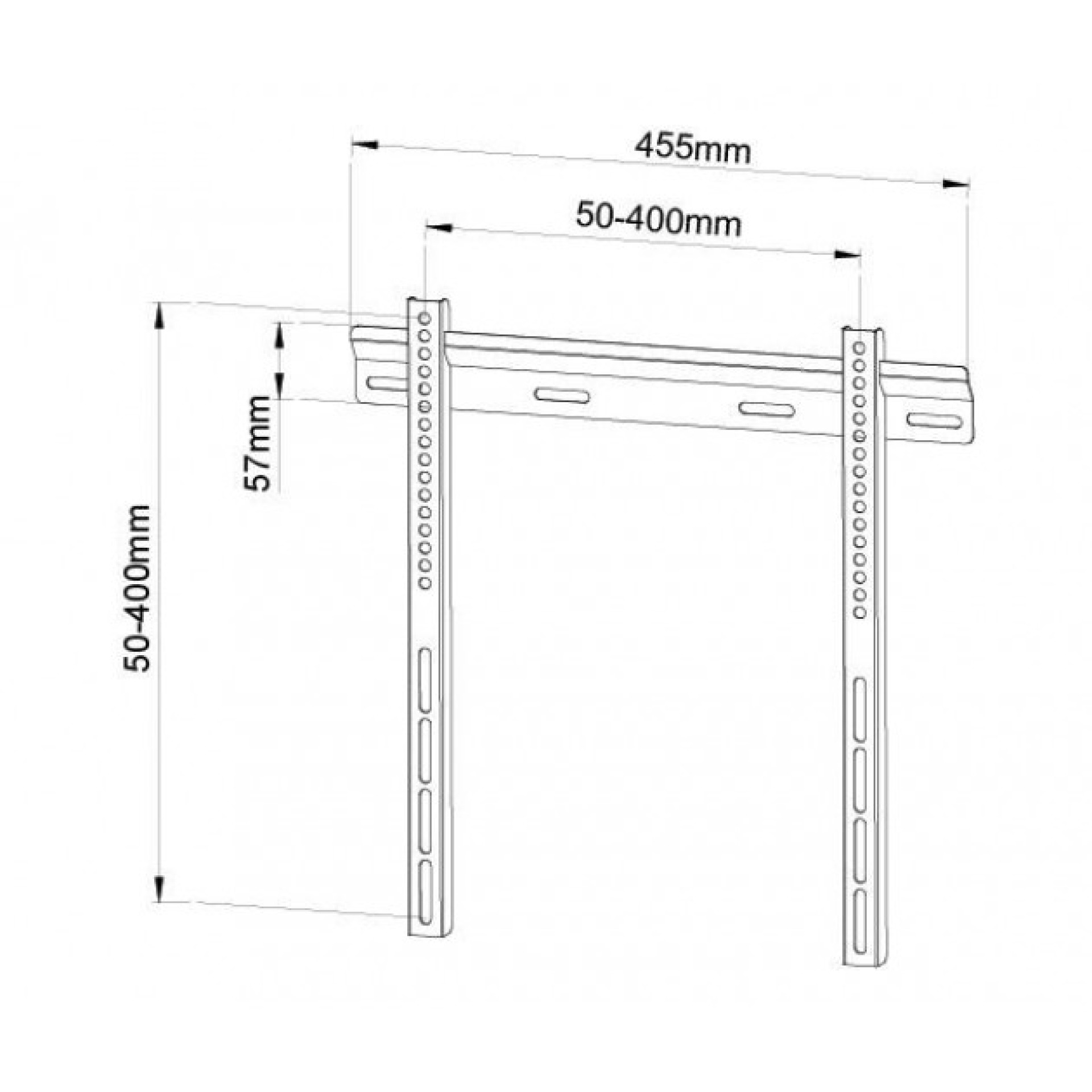 Wall bracket for 1 LCD TV LED 23"-55", Ultra Slim, wall distance: 22mm, black