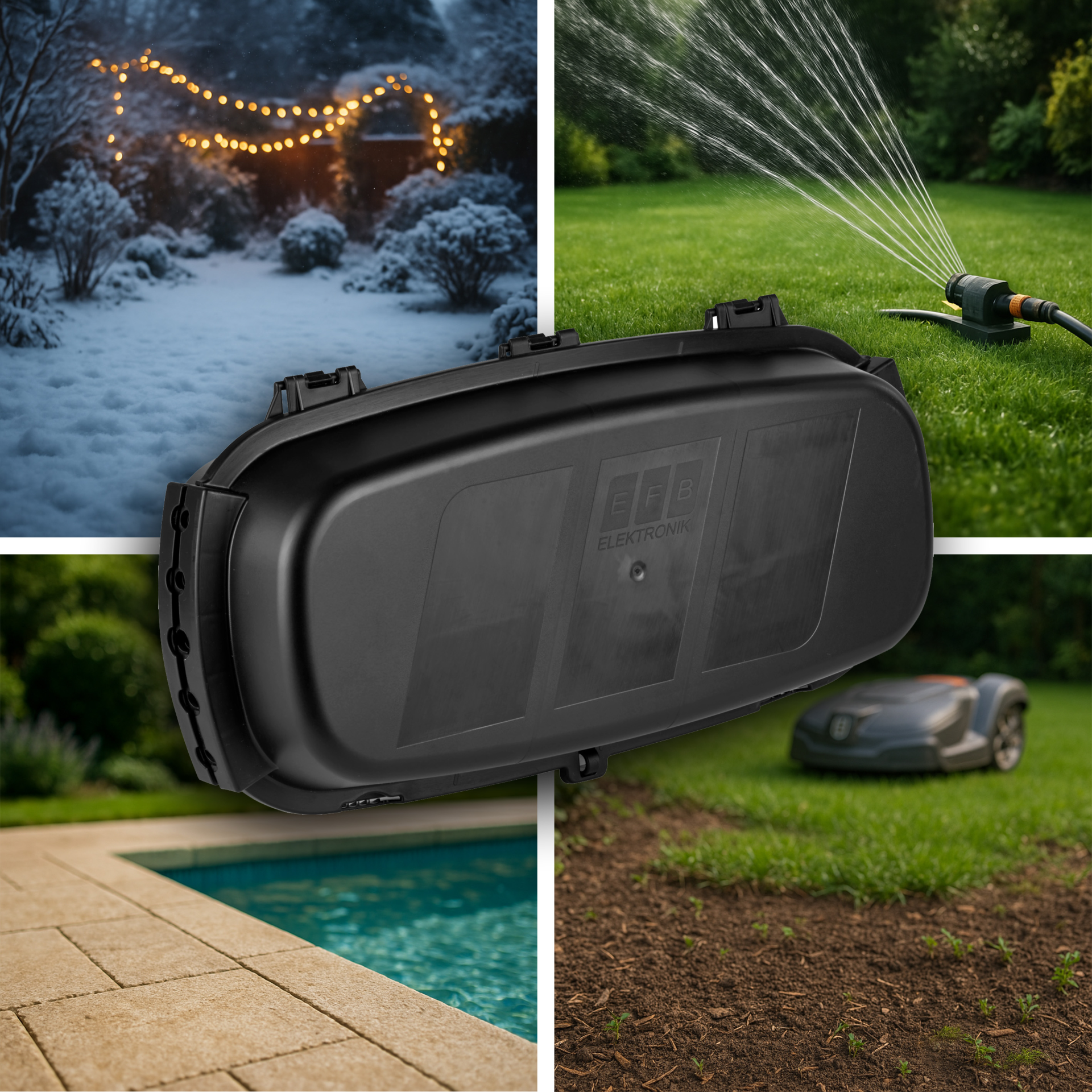 Outdoor box IP54 foldable black recycled plastic lockable
