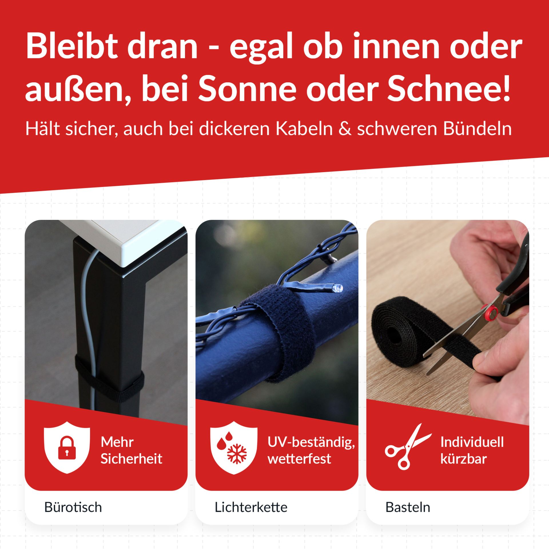 LTC ROLL STRAP Doppelseitige Klettbandrolle,25m schwarz