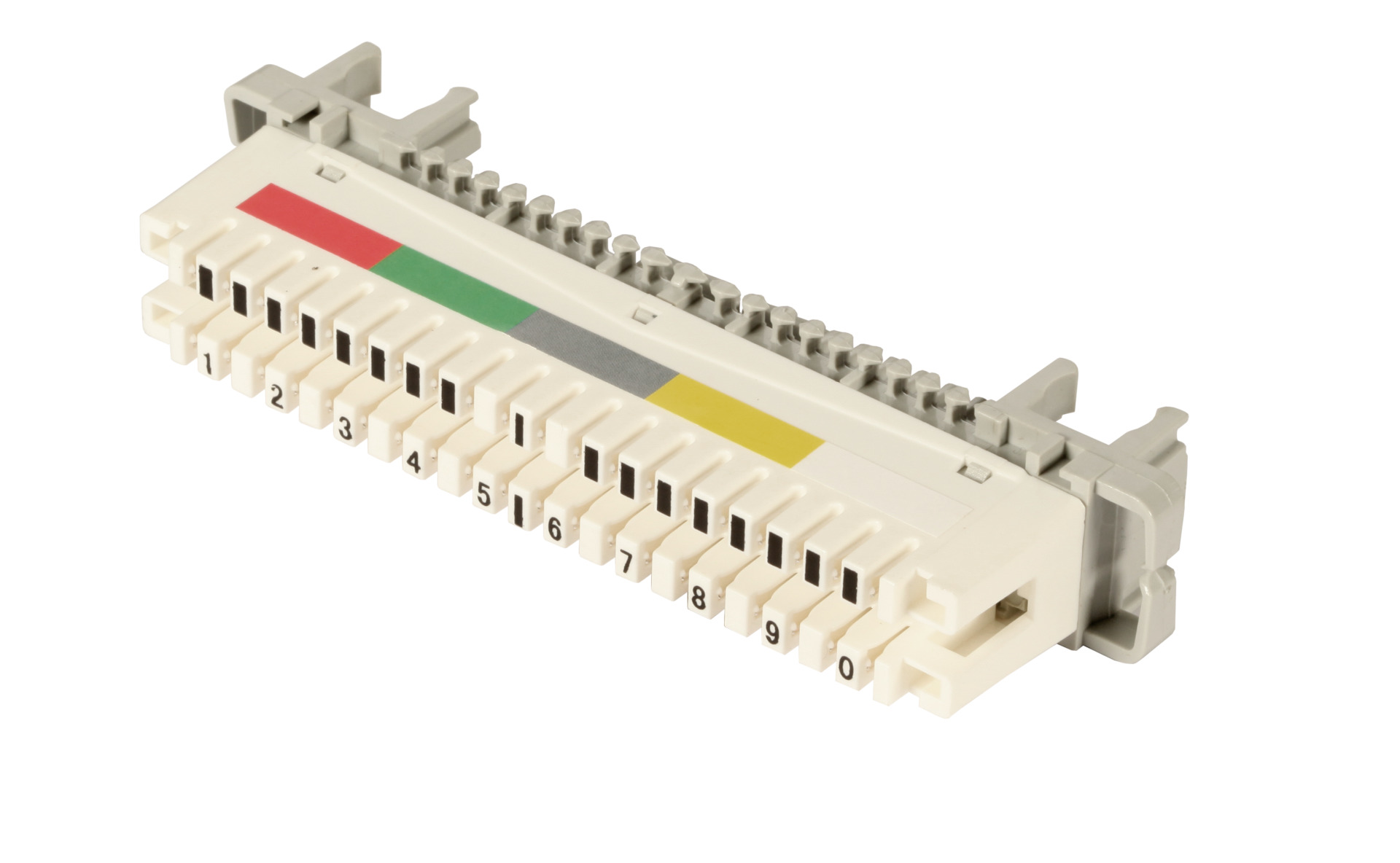 LSA Disconnection Module 2/10 10pairs for Profile Rods, with Colour Code