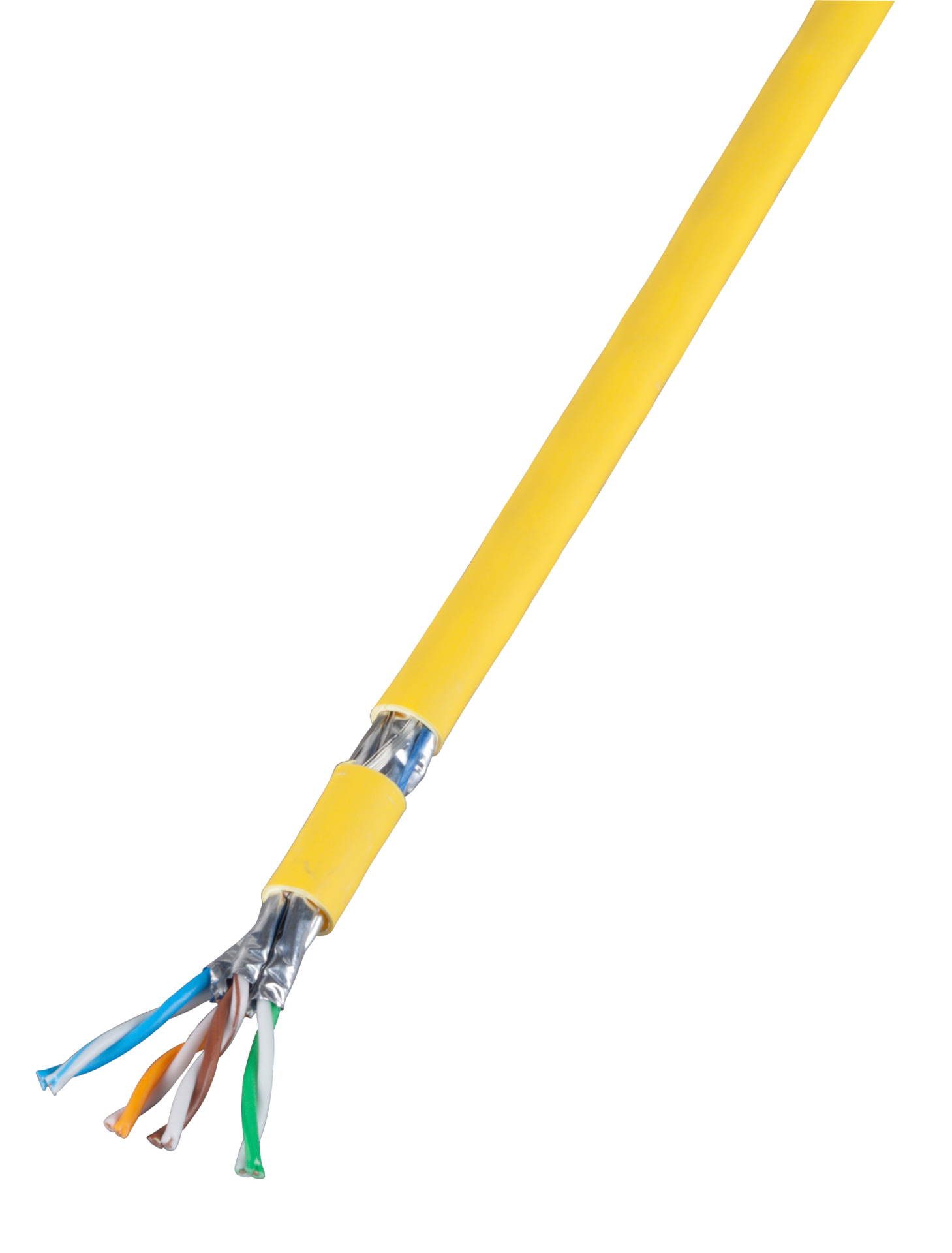 INFRALAN® Cat.7A 1250 AWG23 S/FTP 4P CPR Cca rape yellow RAL1021, 500m