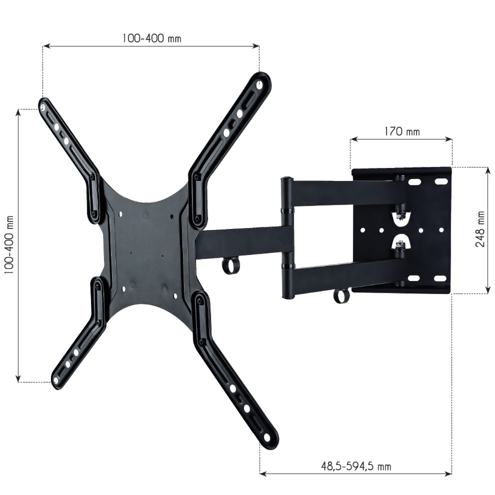 Wall bracket for LCD TV LED 23" - 55" Ultra Slim black