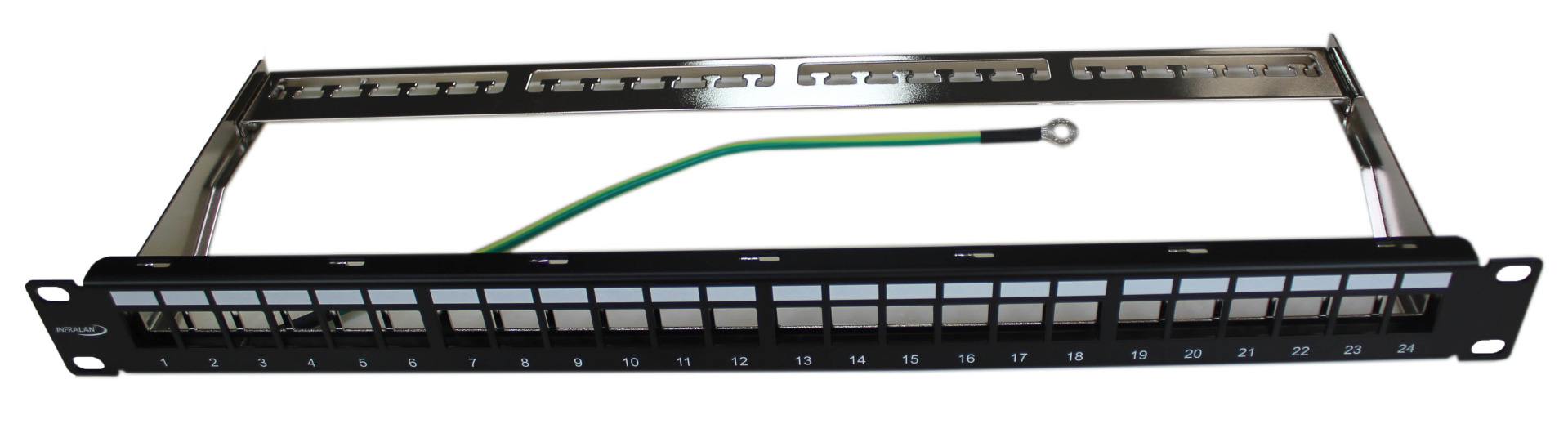 InfraLan Patchpanel 1U for 24 x Keystones black