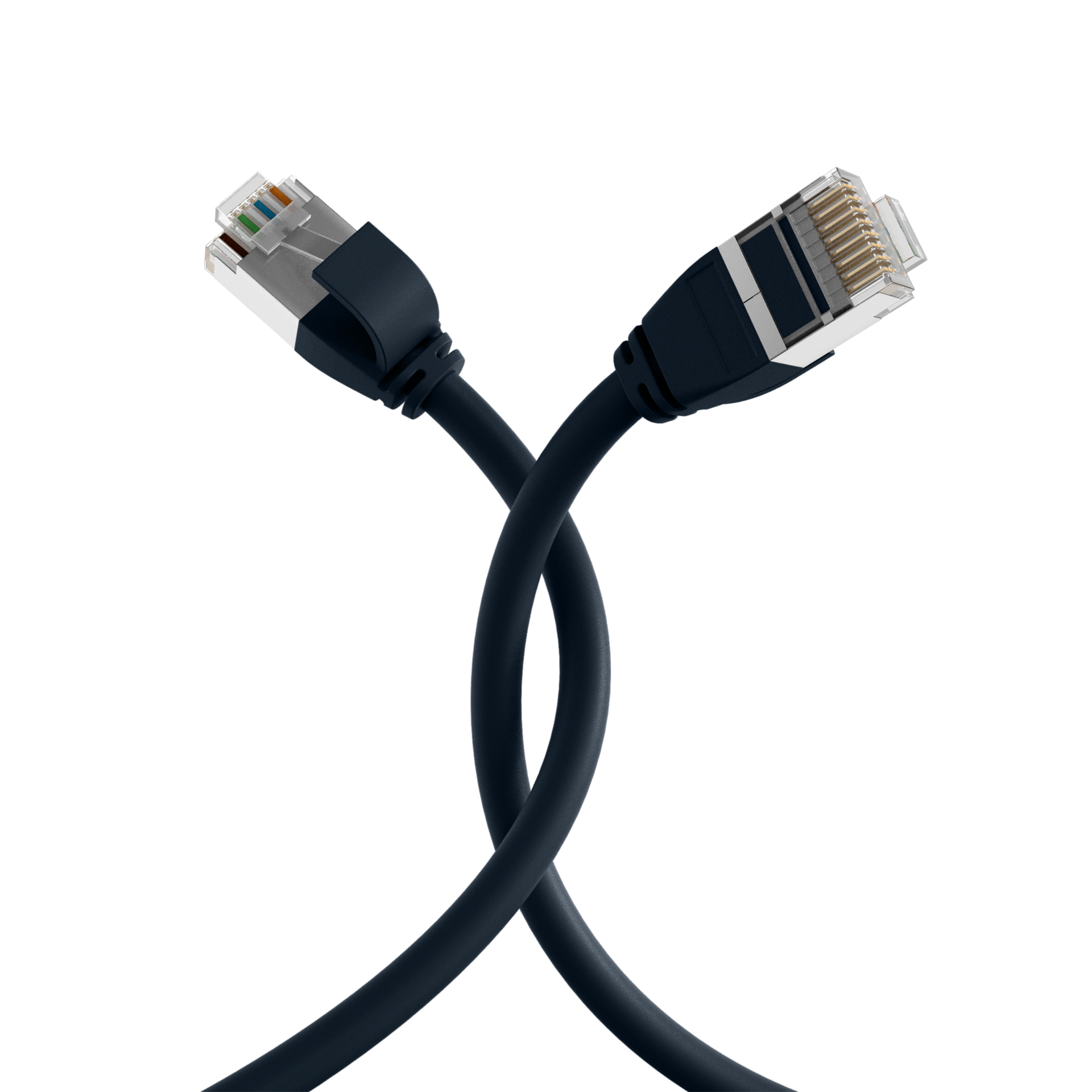 RJ45 Patch Cord Cat.6A U/FTP TPE4mm ultraflex black 2m