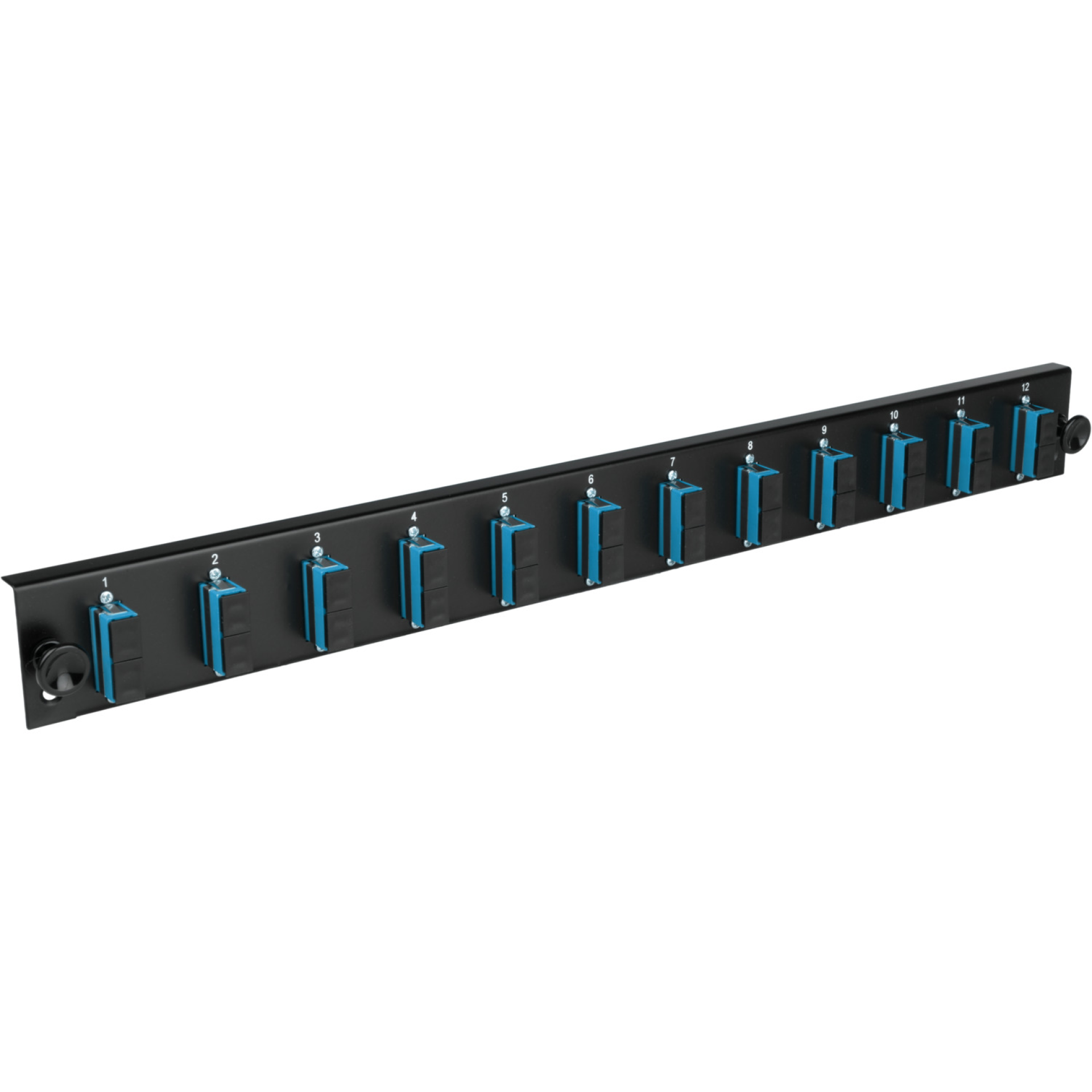 Equipped Front Panel with 12 x LC Duplex Adapter OM3, black