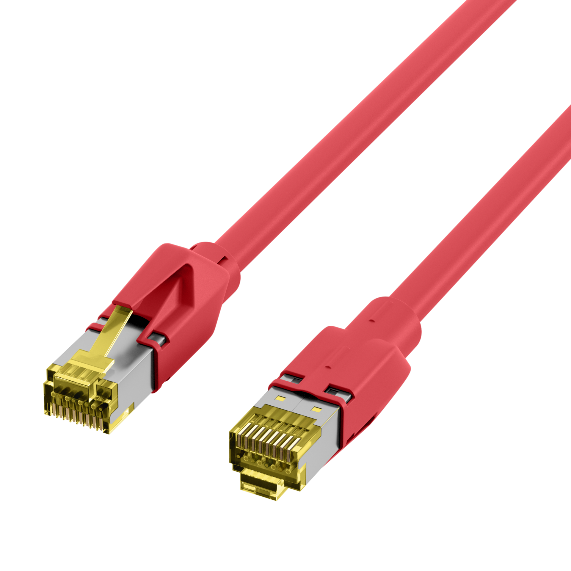 INFRALAN® RJ45 patch cord S/FTP, Cat.6A, TM31, UC900, 0,5m, red