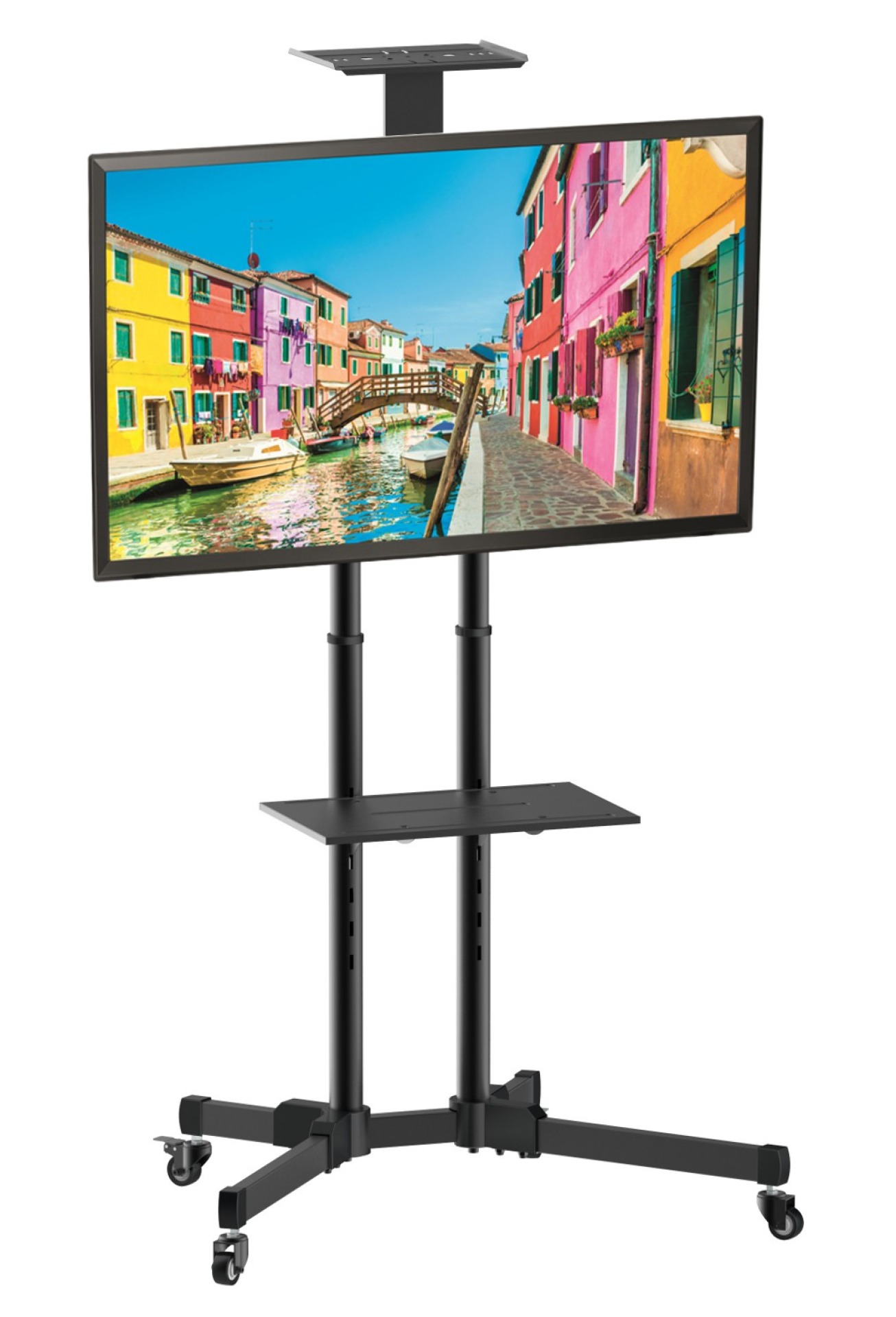 Trolley floor support for LCD LED TV 37-70", with two shelf