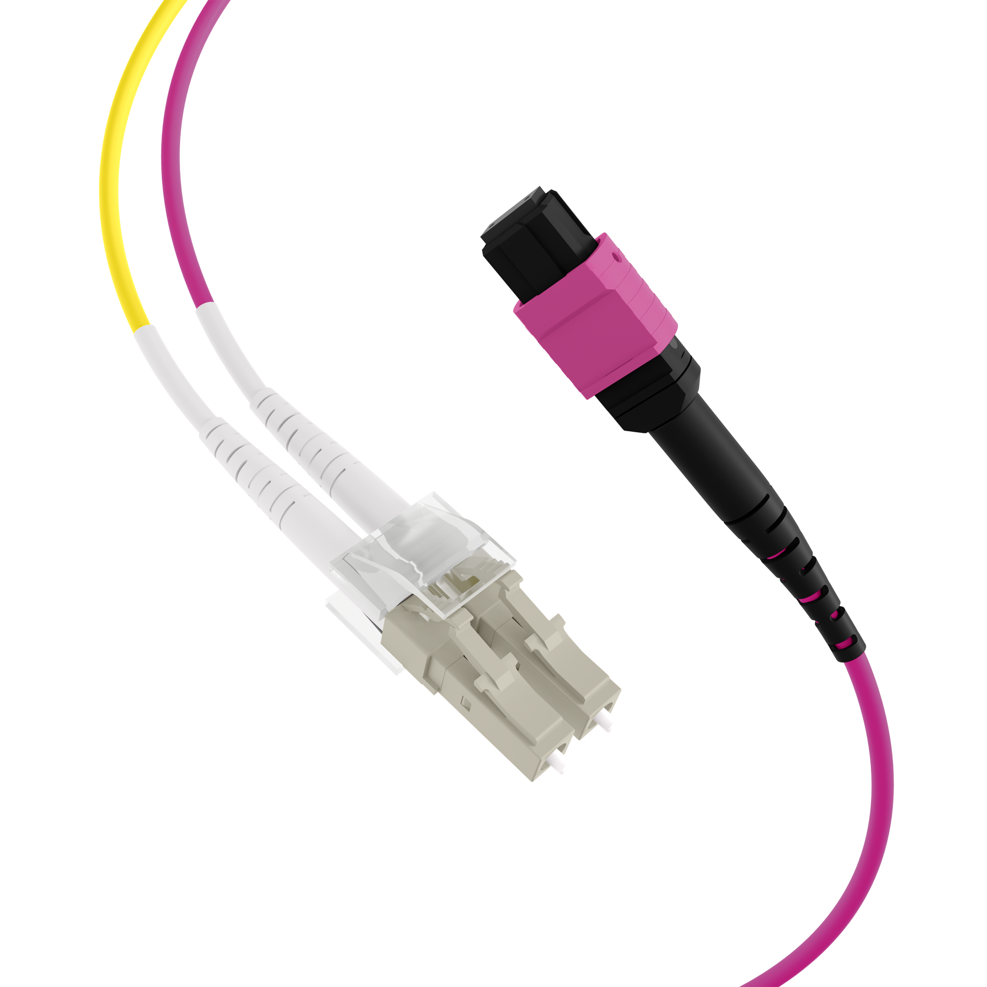 MTP®(F)-LC Trunk cable OM4 8 fibers Typ B LSZH erica-violet 15m